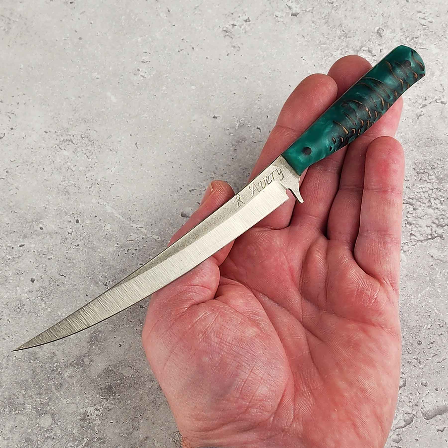 Teal Resin Pinecone Mini Filet