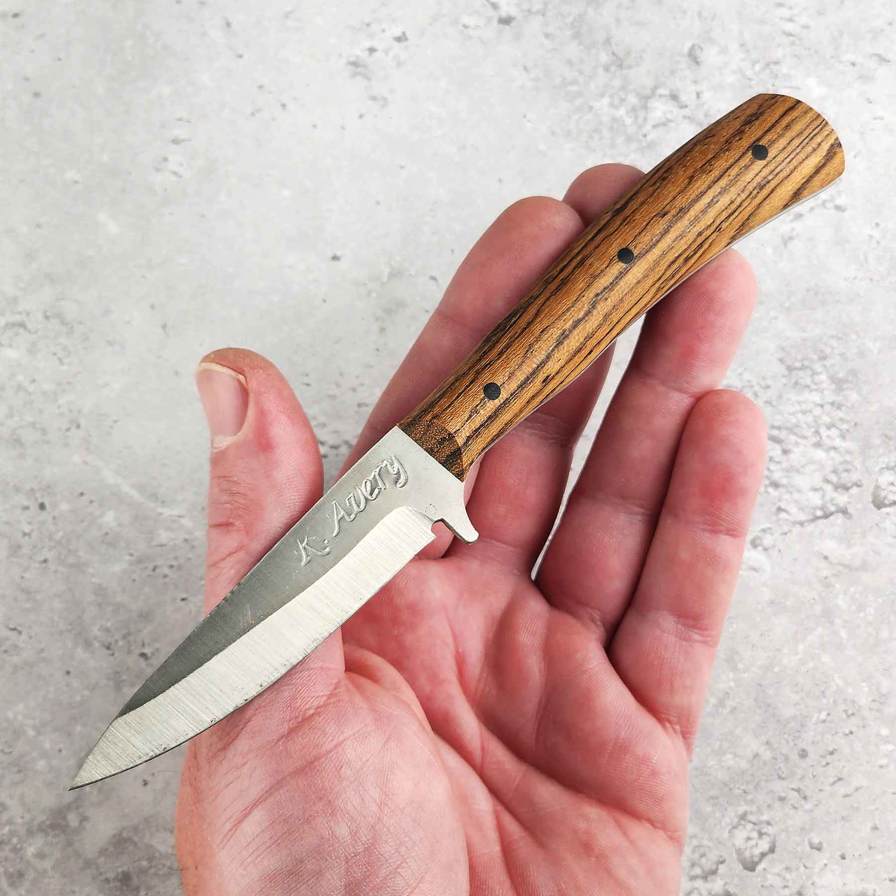 Zebra Wood Bird N' Trout Knife
