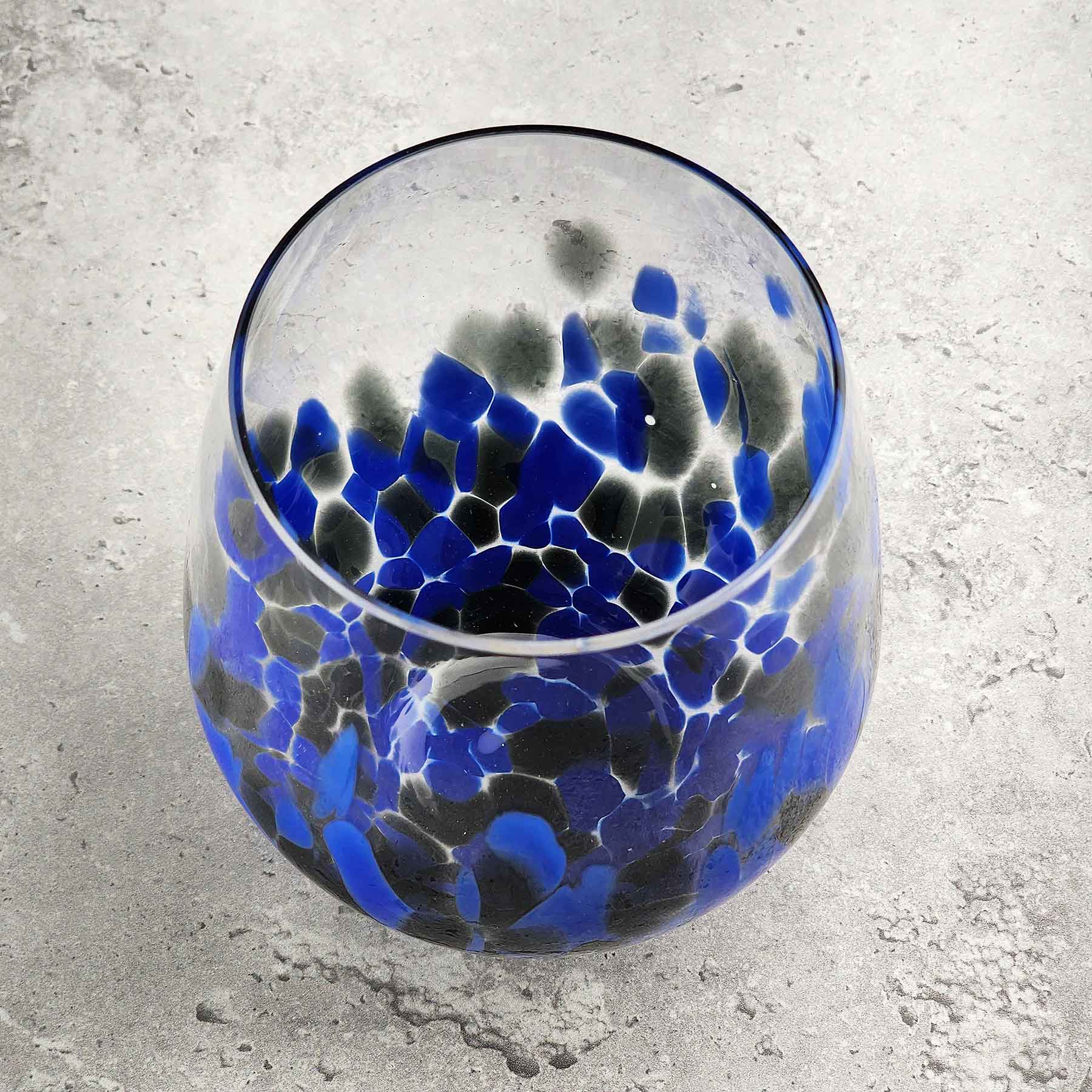 Stemless Wine Glass in Mottled Whites