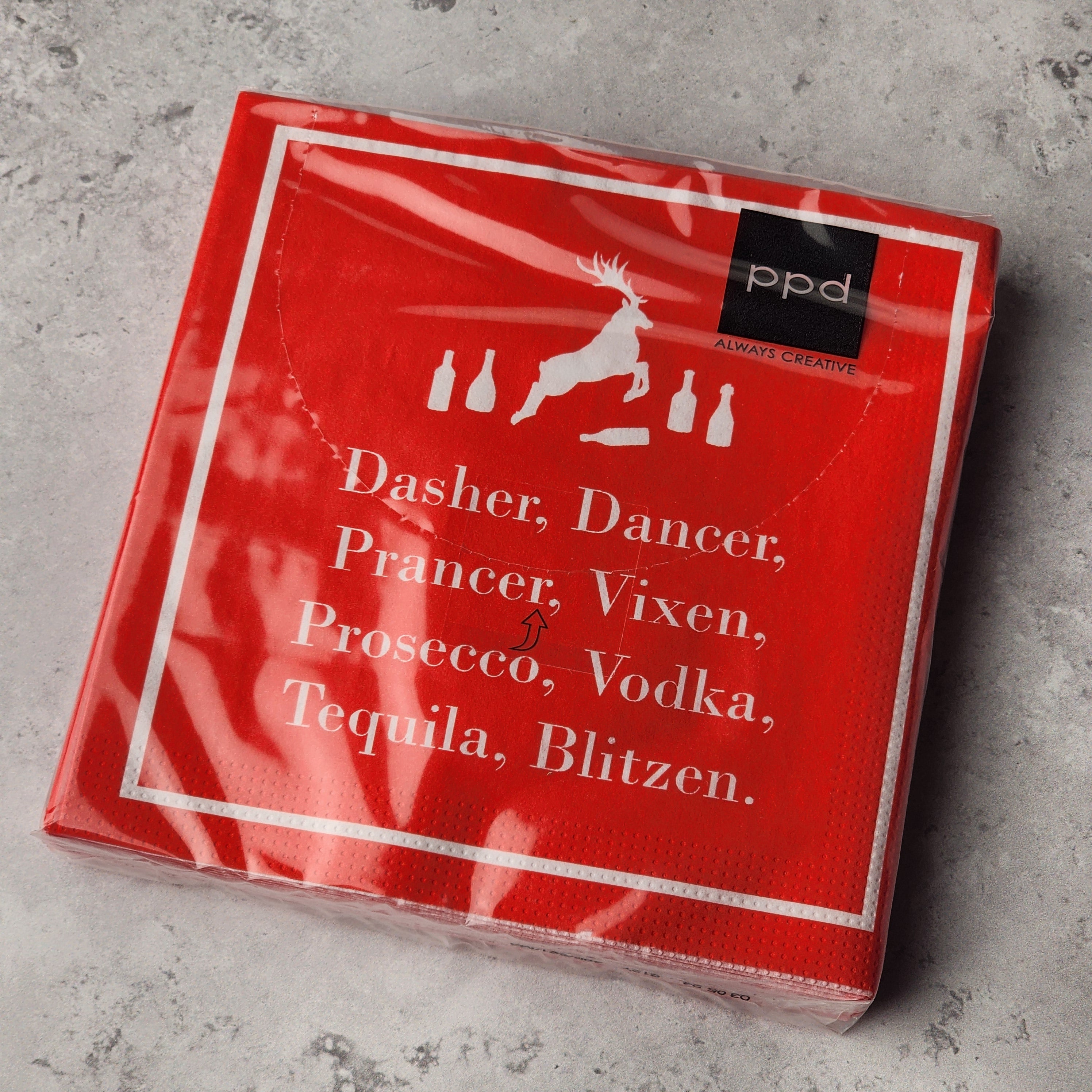 Beverage Napkin - Blitzen