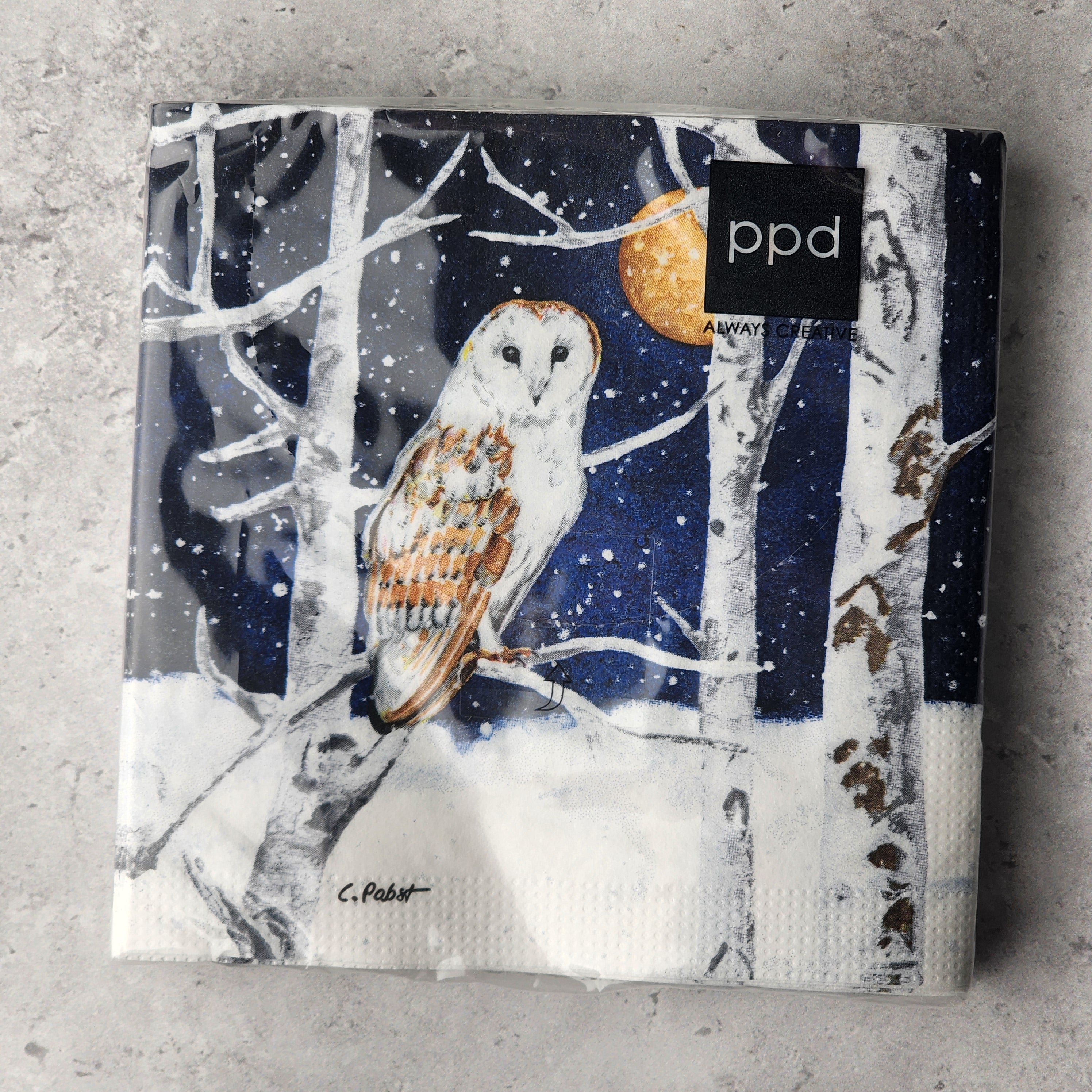 Bev Napkin - Winter Owl