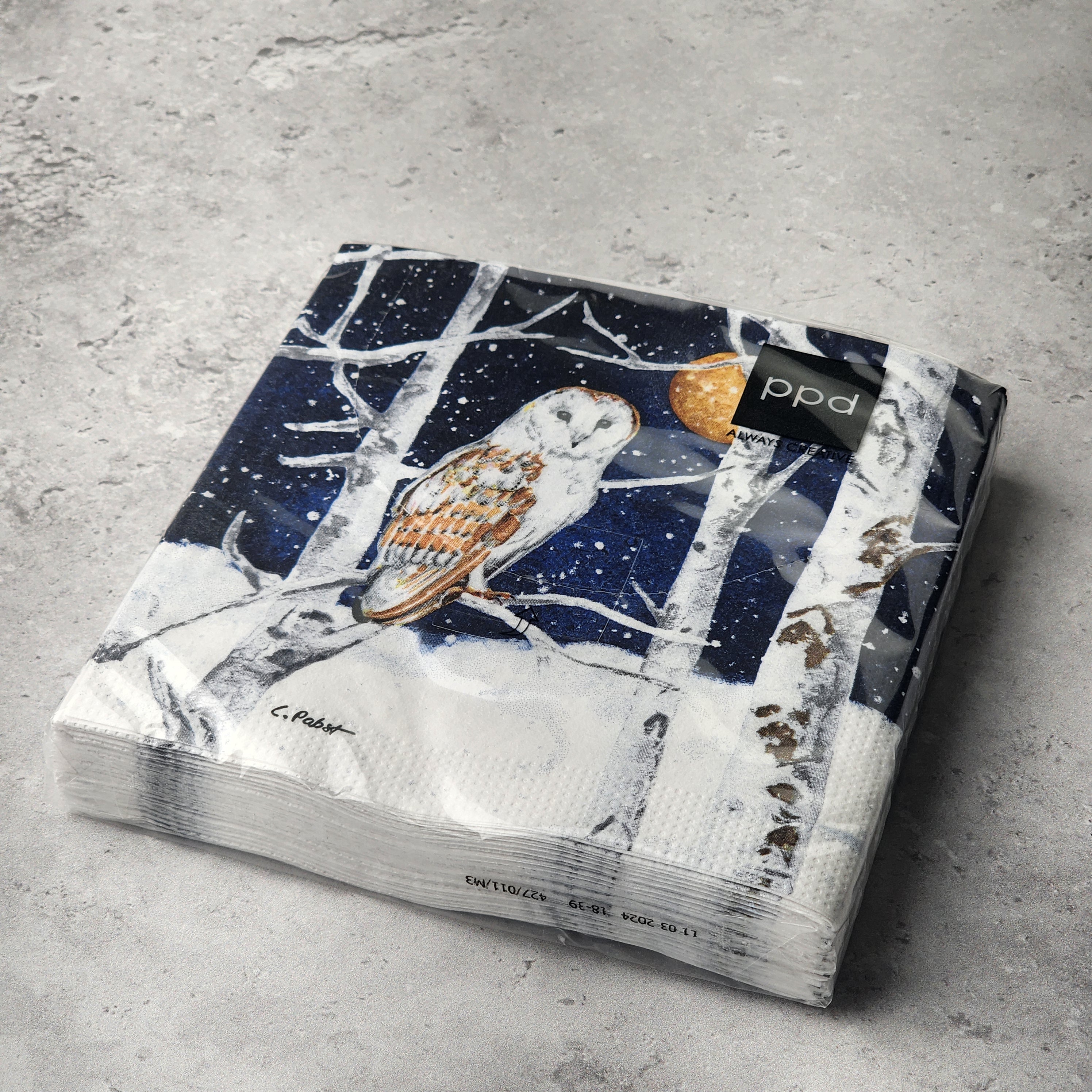 Bev Napkin - Winter Owl