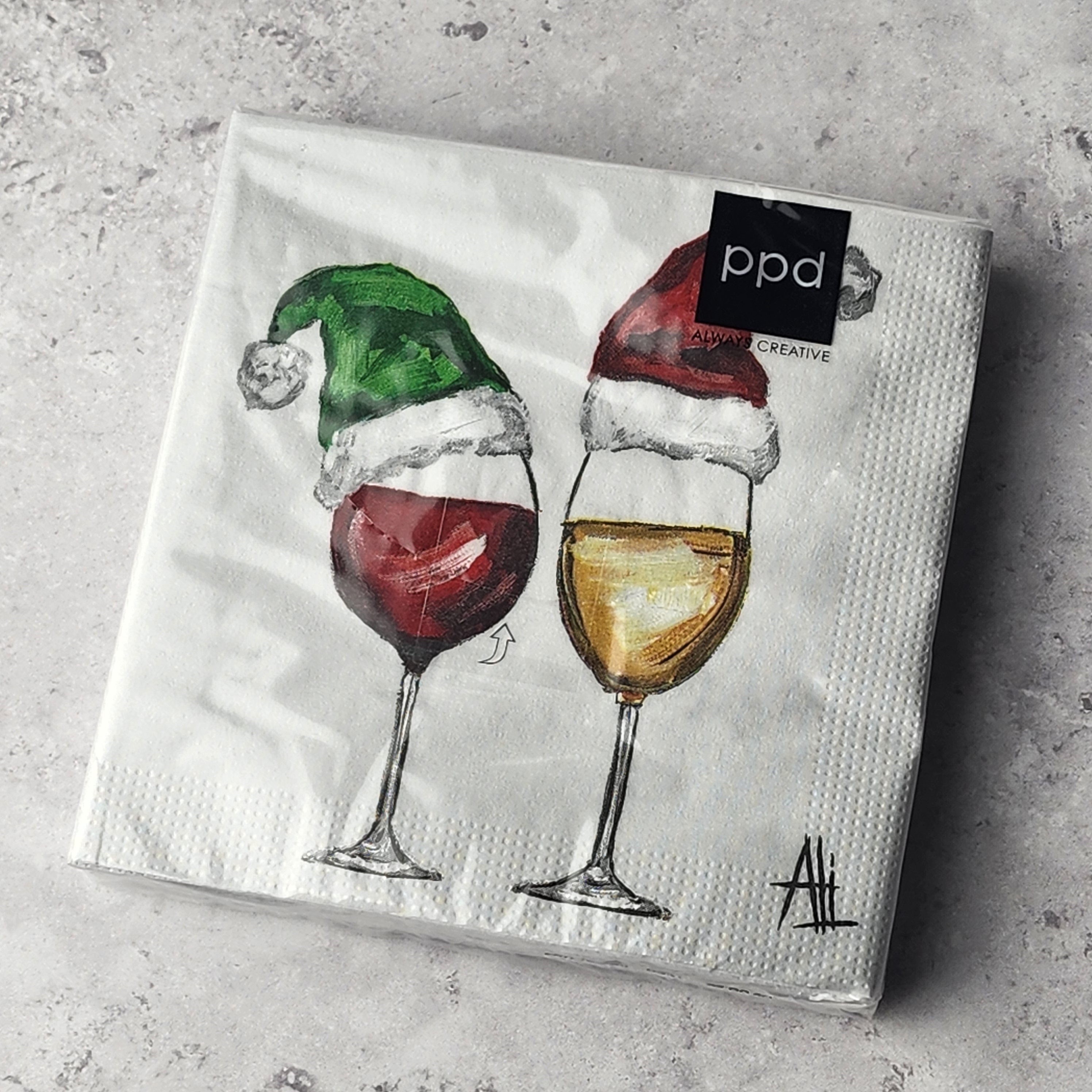 Beverage Napkin - Santa's Little Helpers