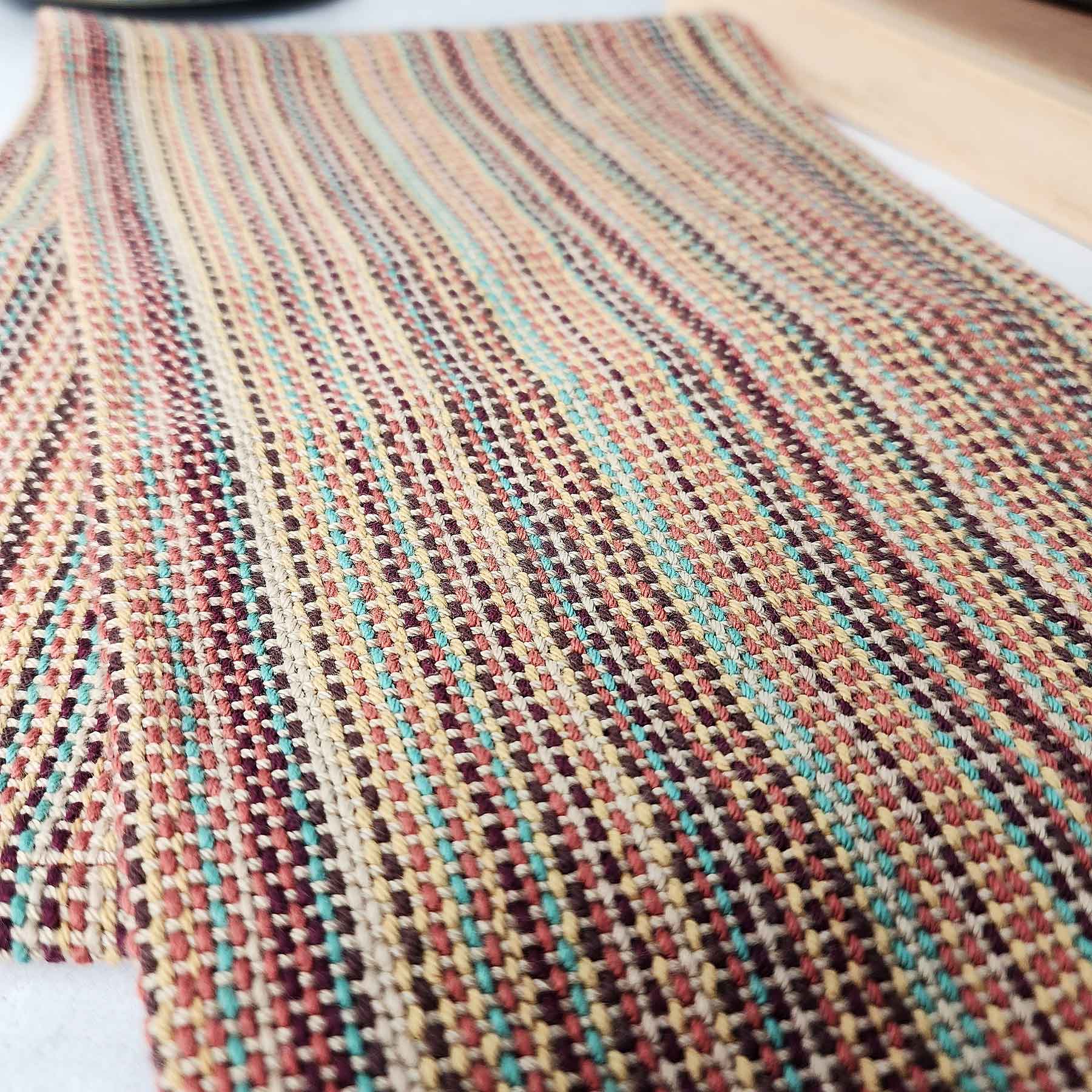 Woven Kitchen Towel; Wheat/Teal Striped