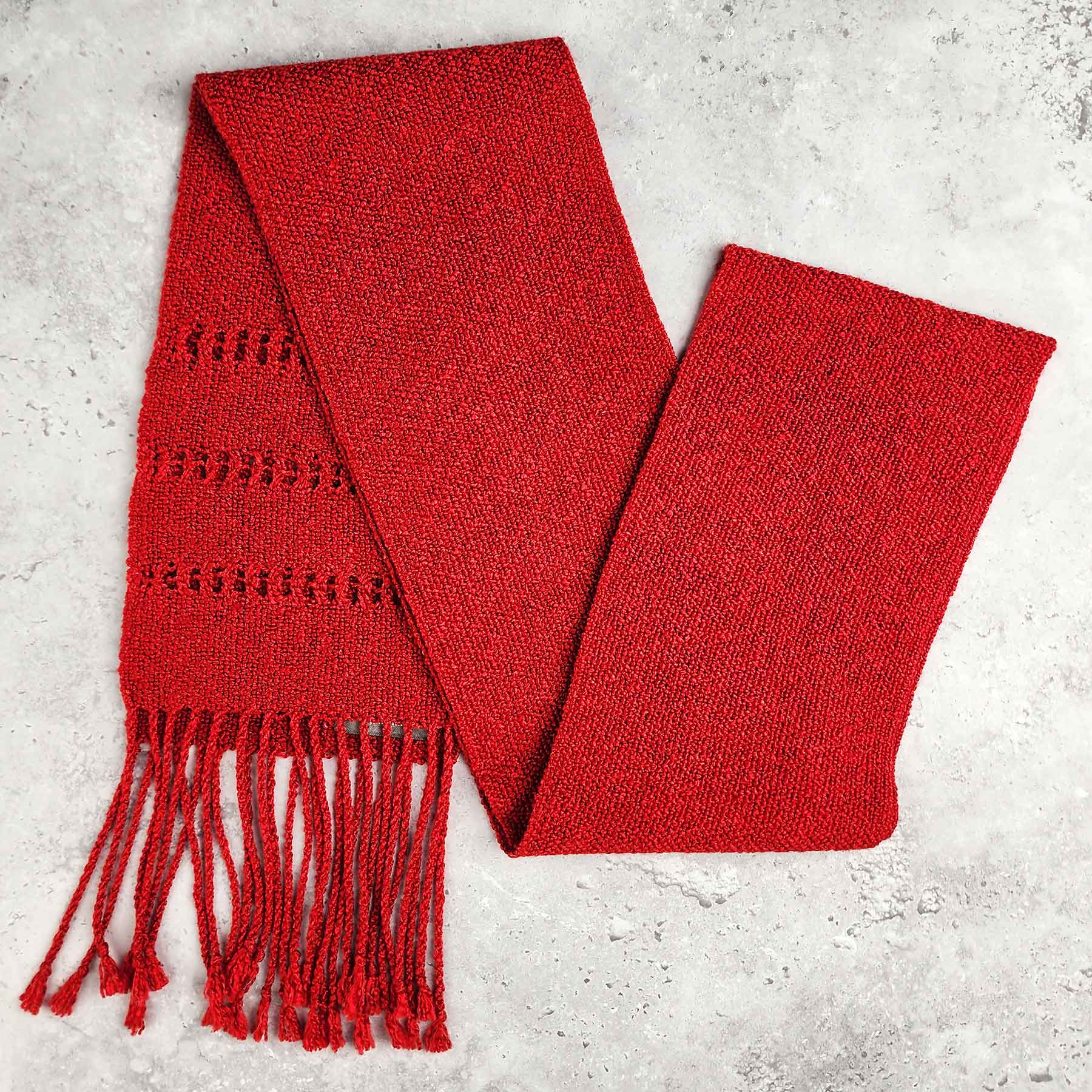 Woven Rayon Scarf, Red