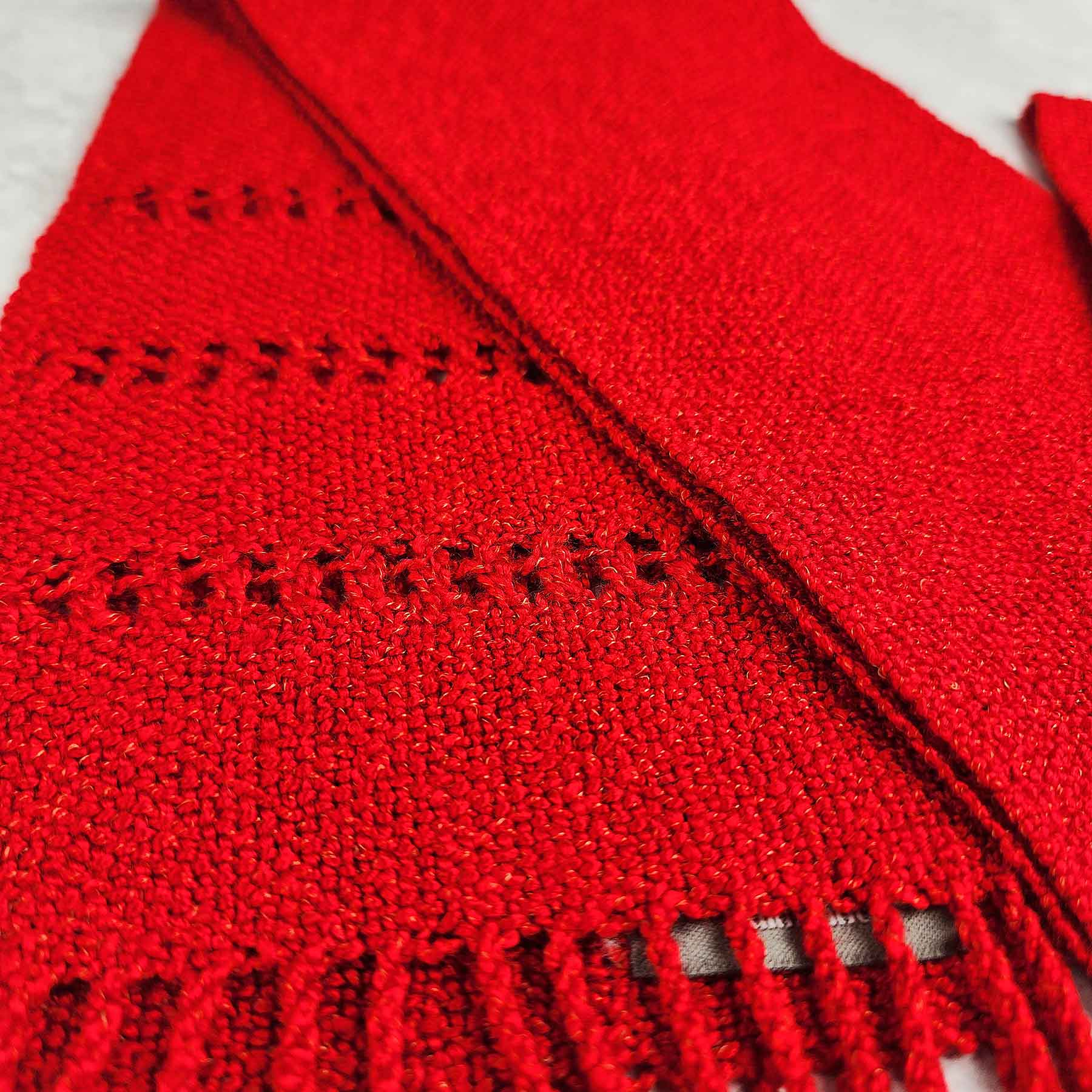 Woven Rayon Scarf, Red