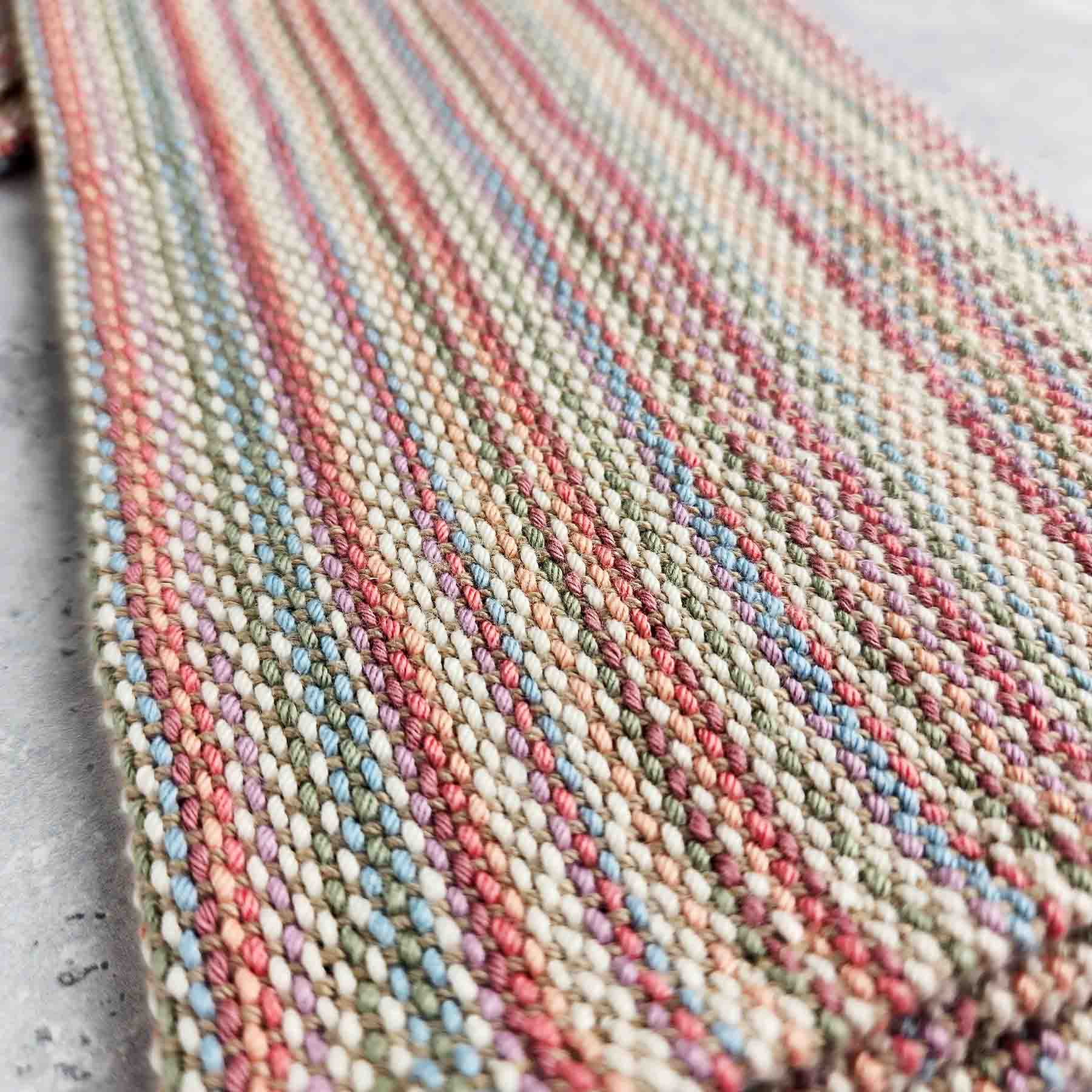 Woven Kitchen Towel; Lilac/Lime
