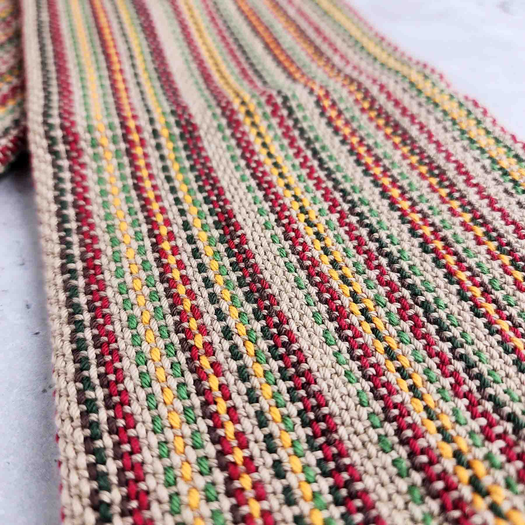 Woven Kitchen Towel; Lilac/Lime