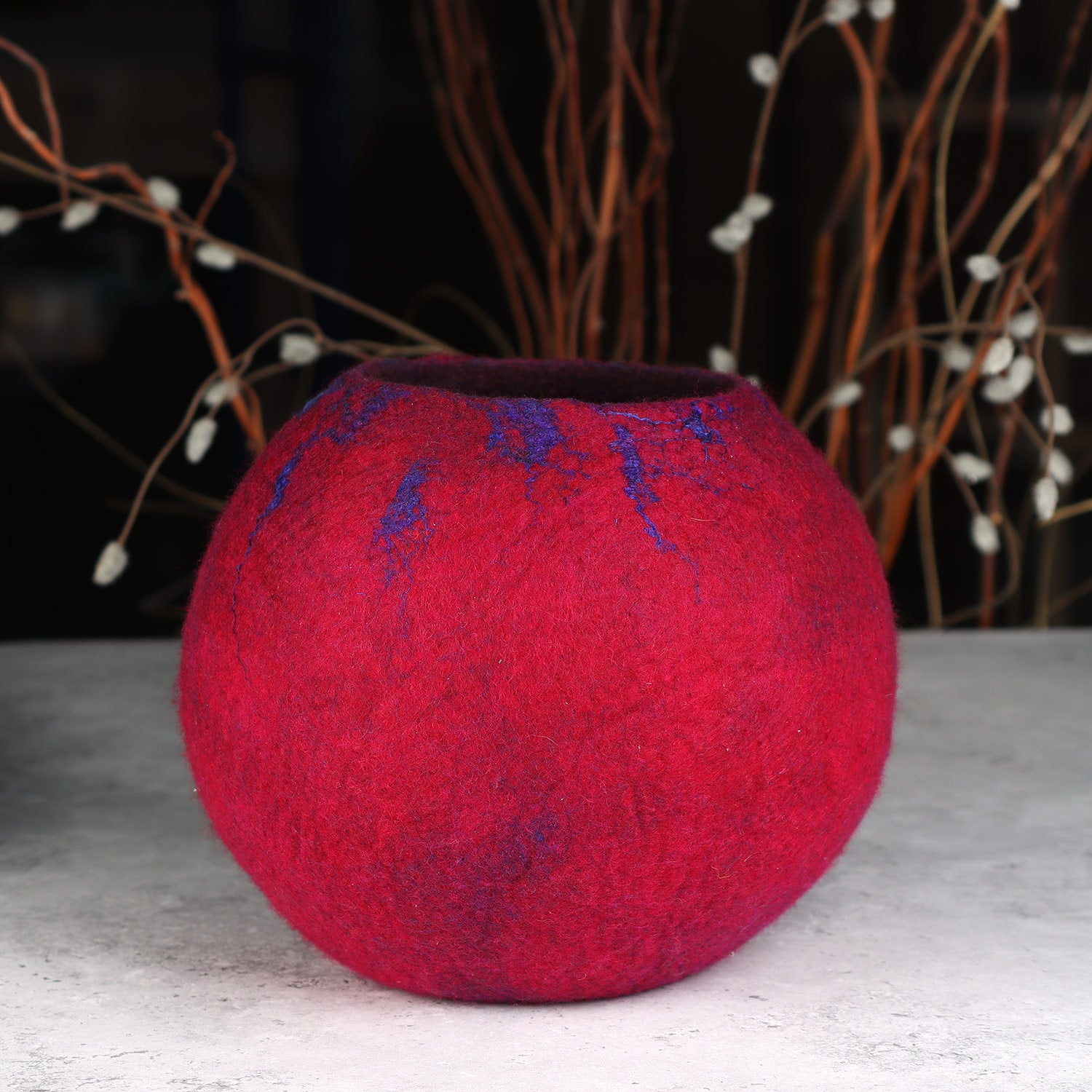 Fushia Wet Felted Vessel