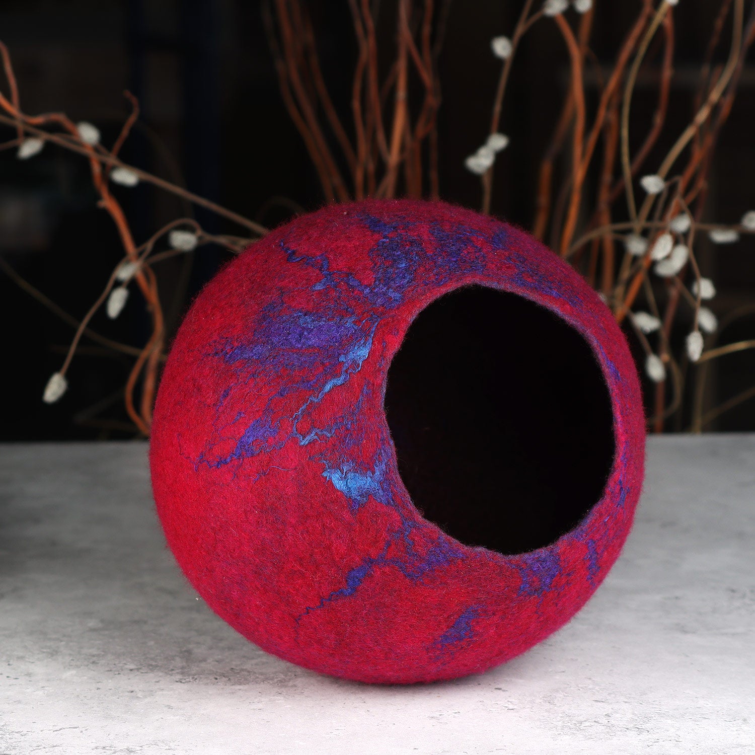 Fushia Wet Felted Vessel