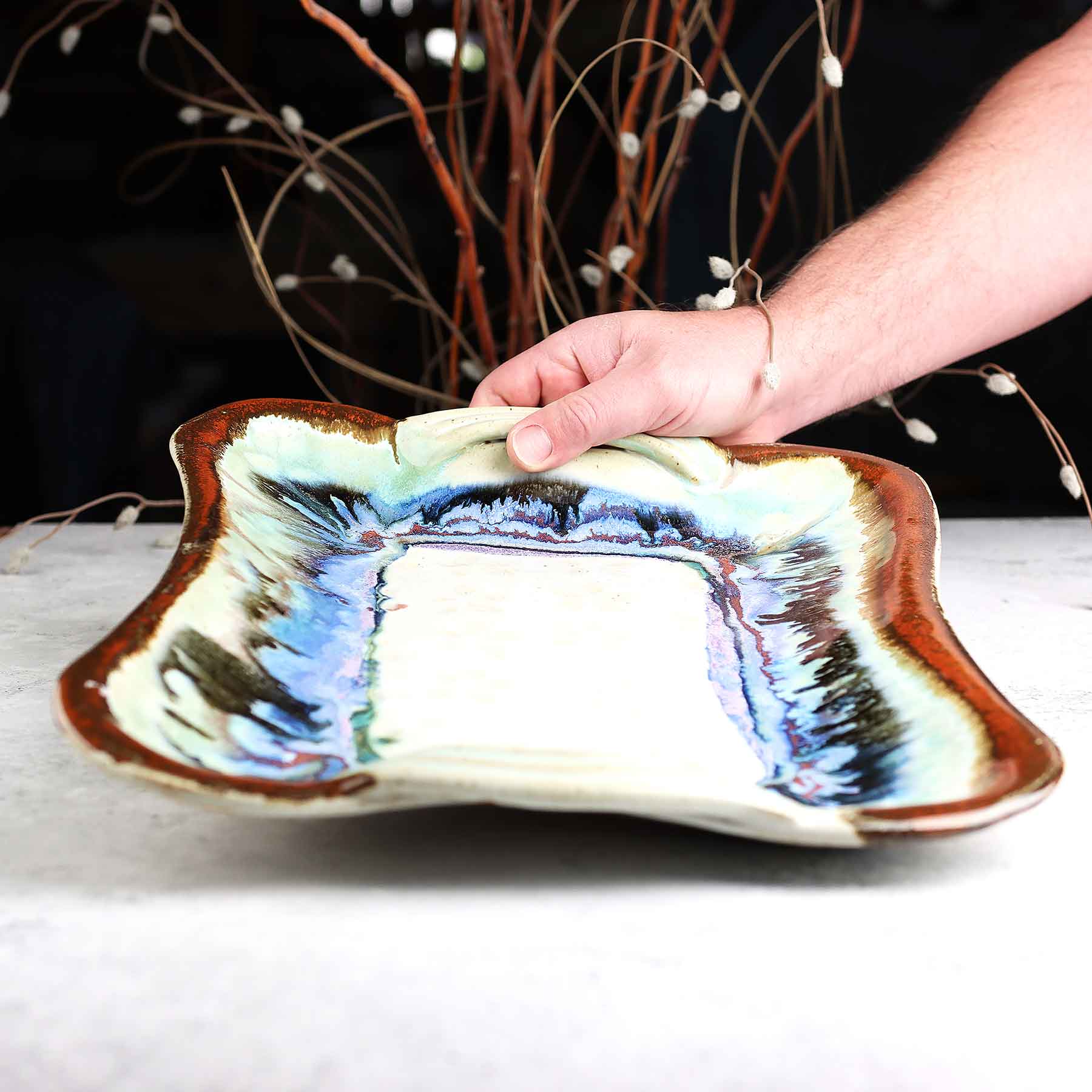 Rectangular Dish W Handle