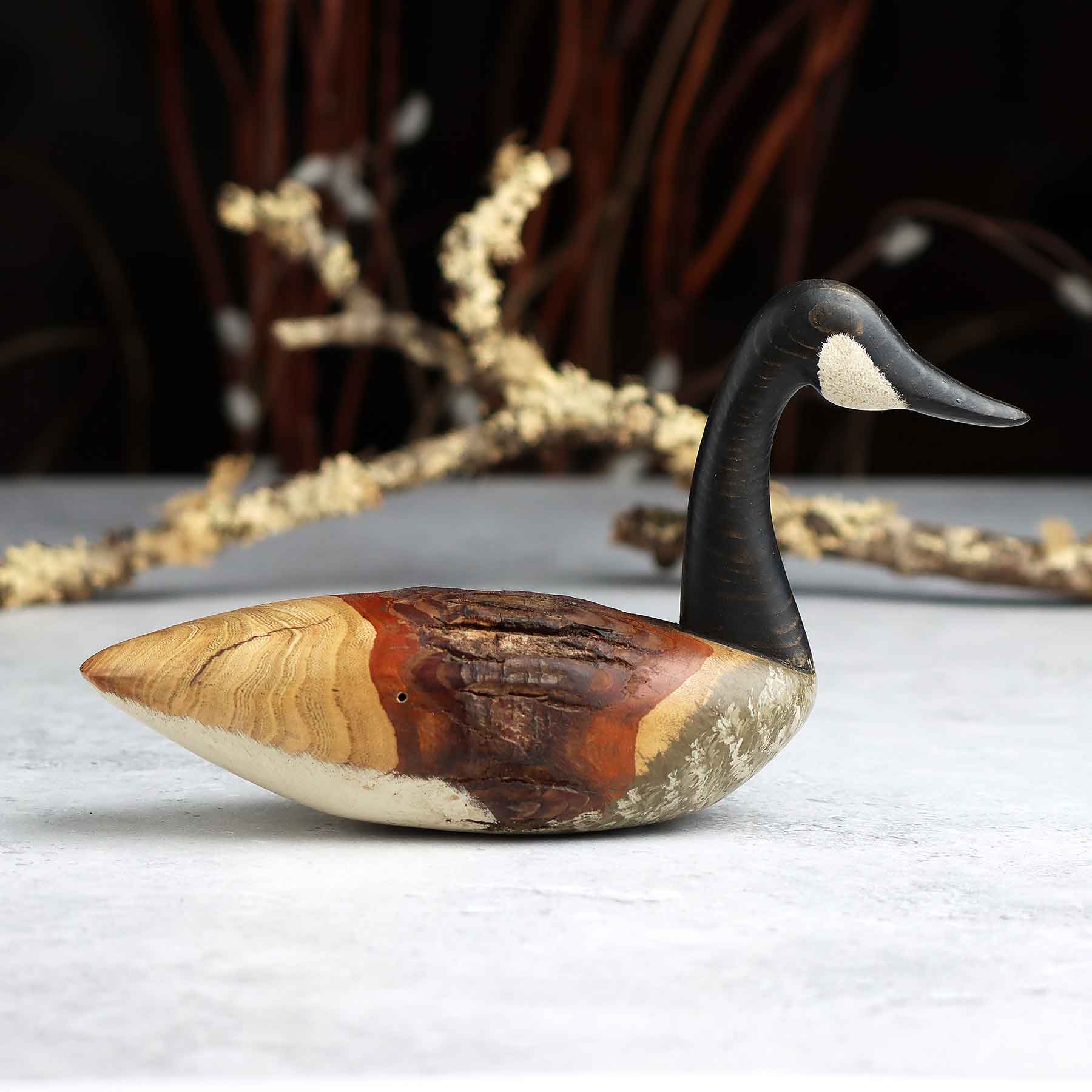 Mini Goose Decoy in Elm