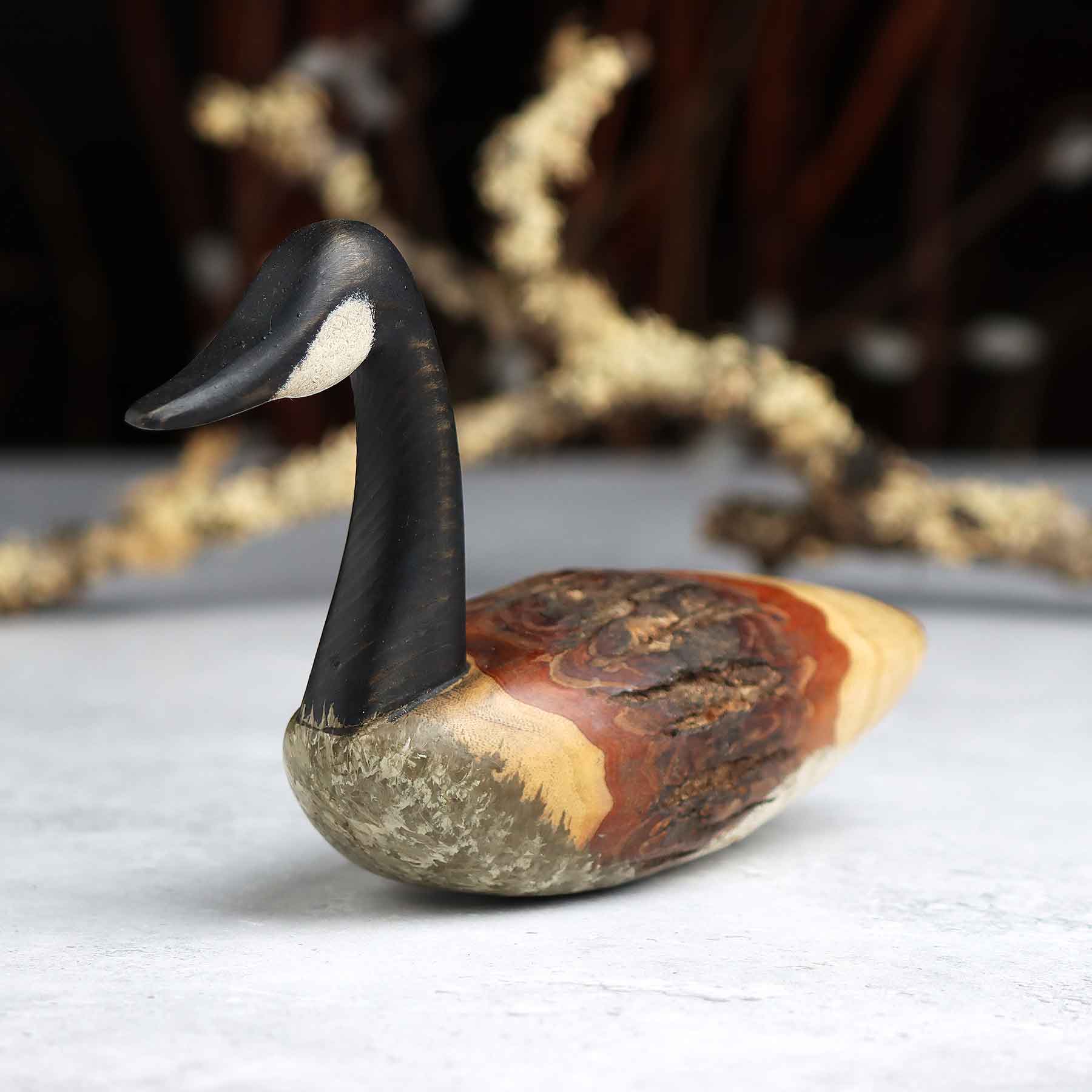 Mini Goose Decoy in Elm