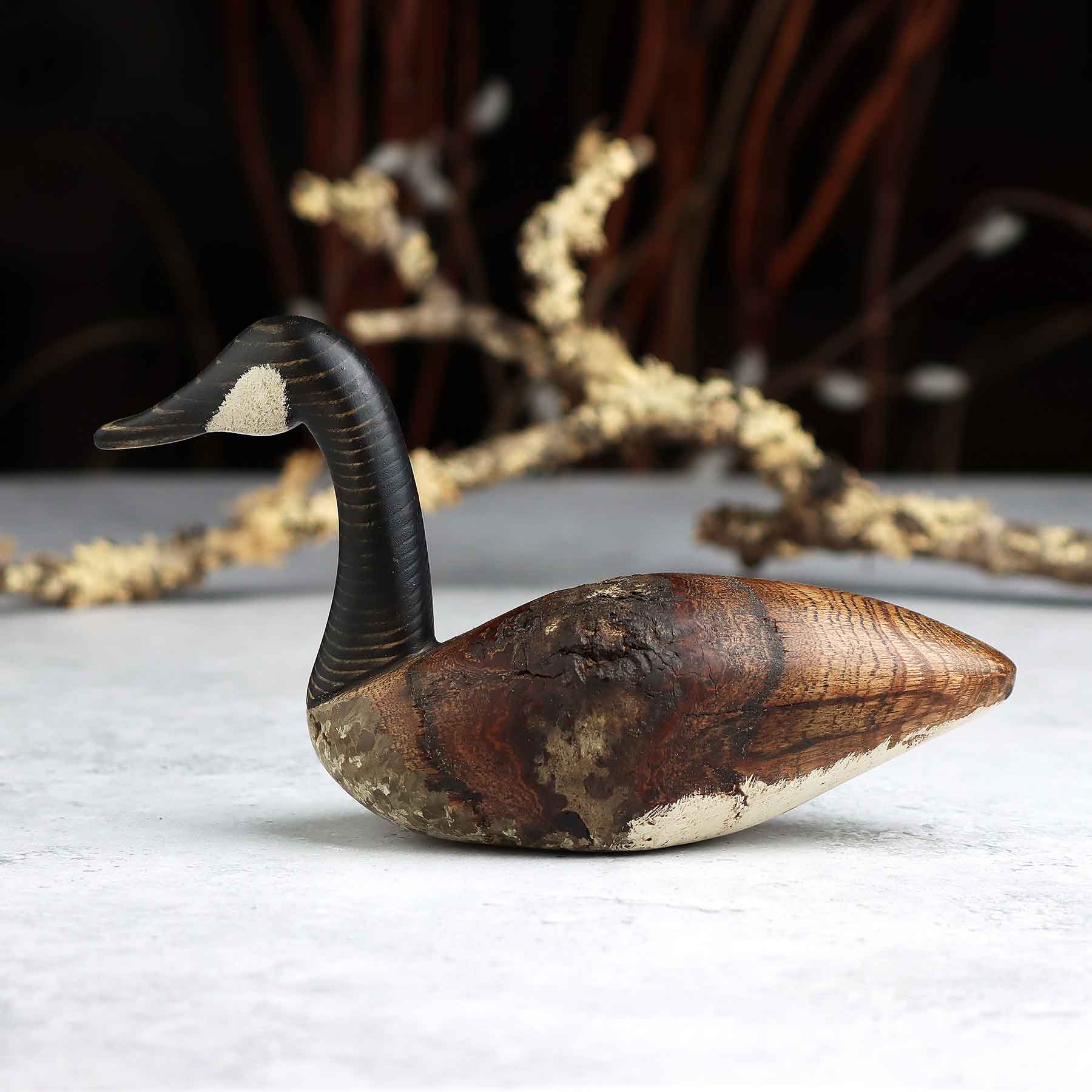 Mini Goose Decoy in Elm