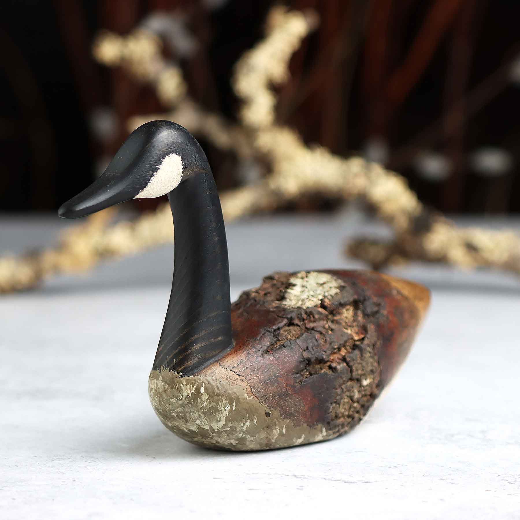 Mini Goose Decoy in Elm