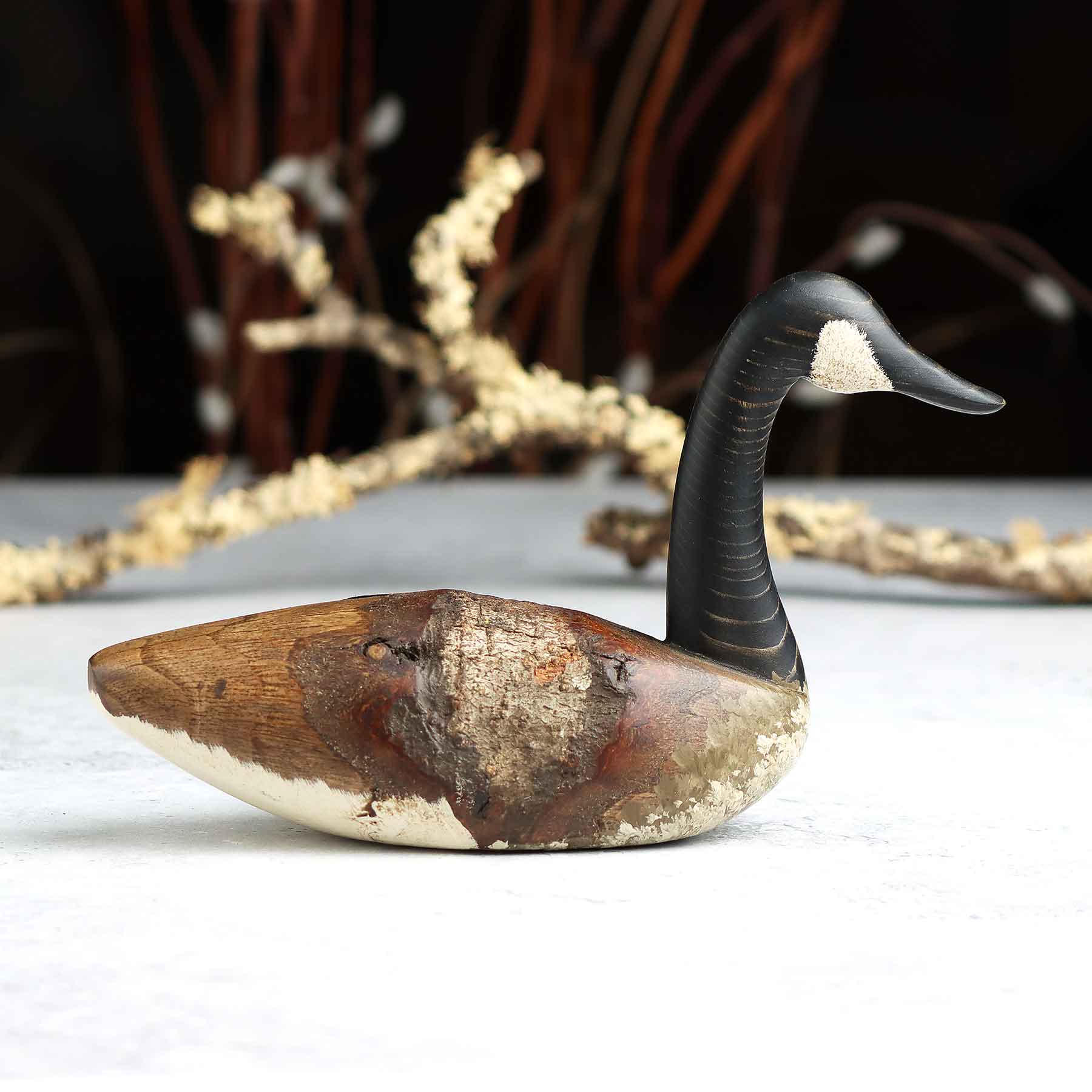 Mini Goose Decoy in Elm