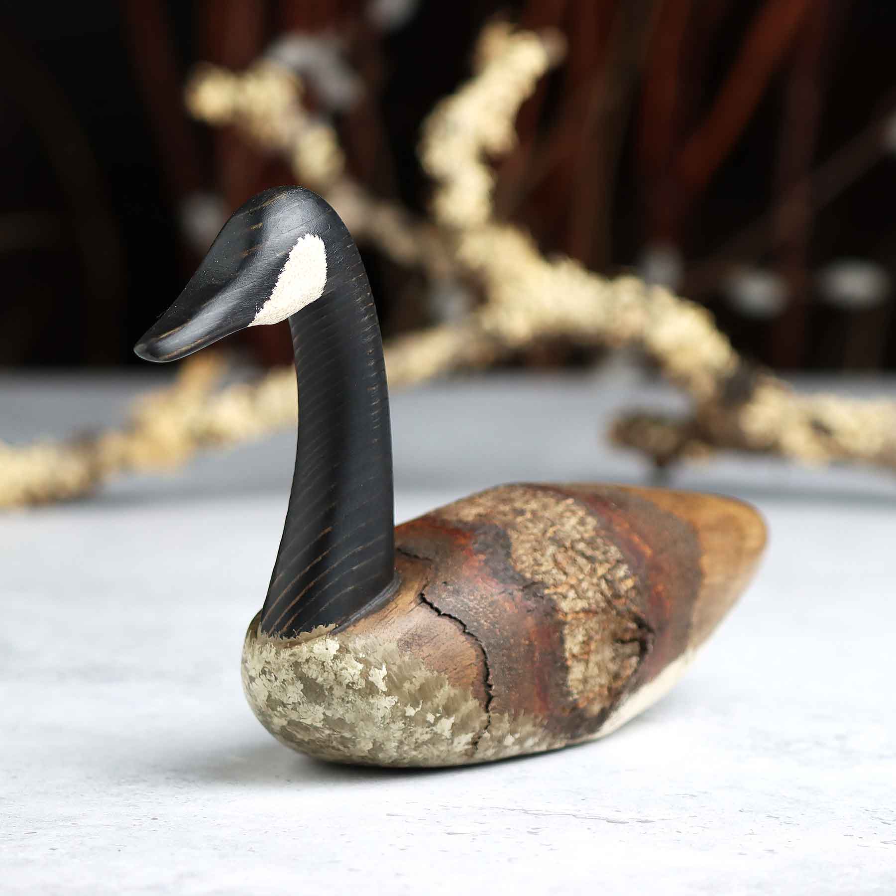 Mini Goose Decoy in Elm