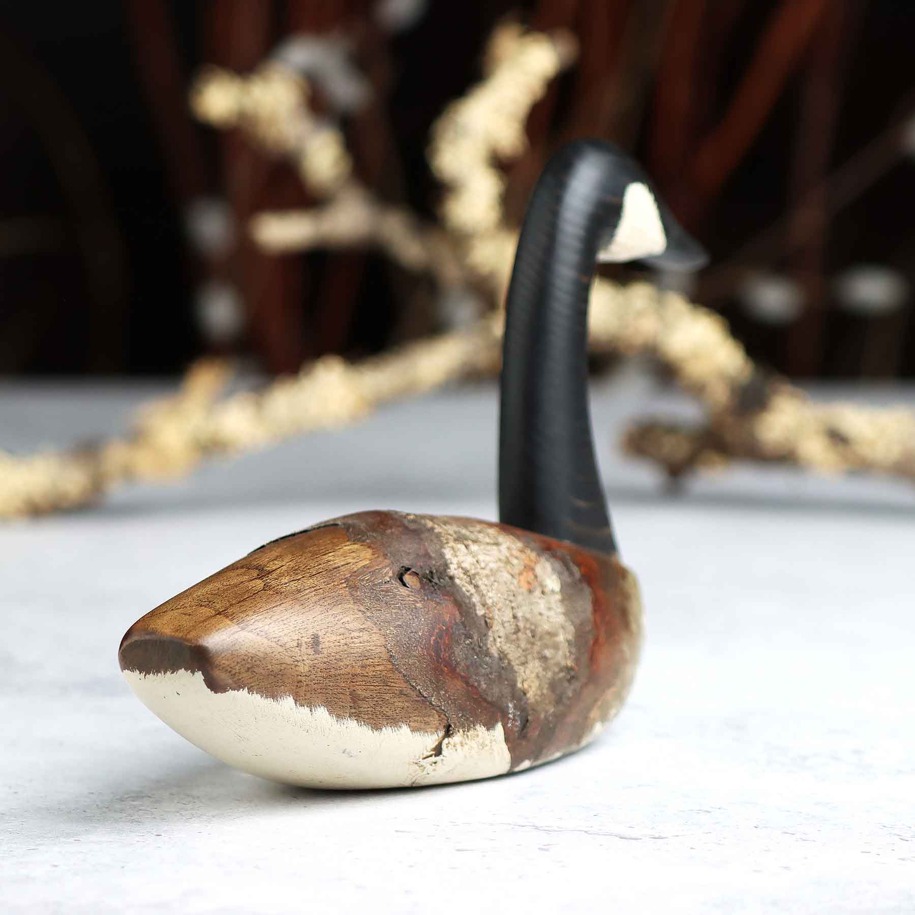 Mini Goose Decoy in Elm