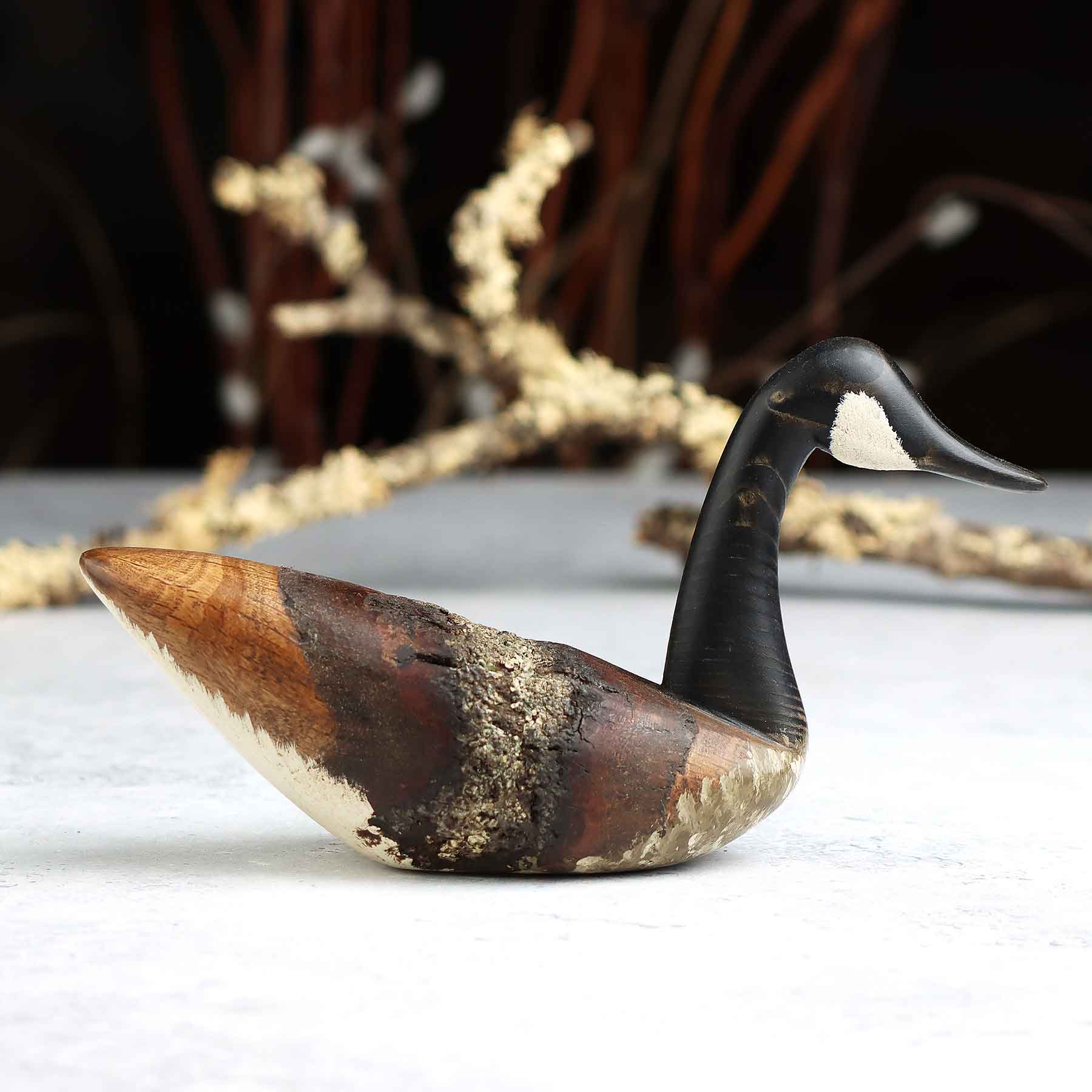 Mini Goose Decoy in Elm