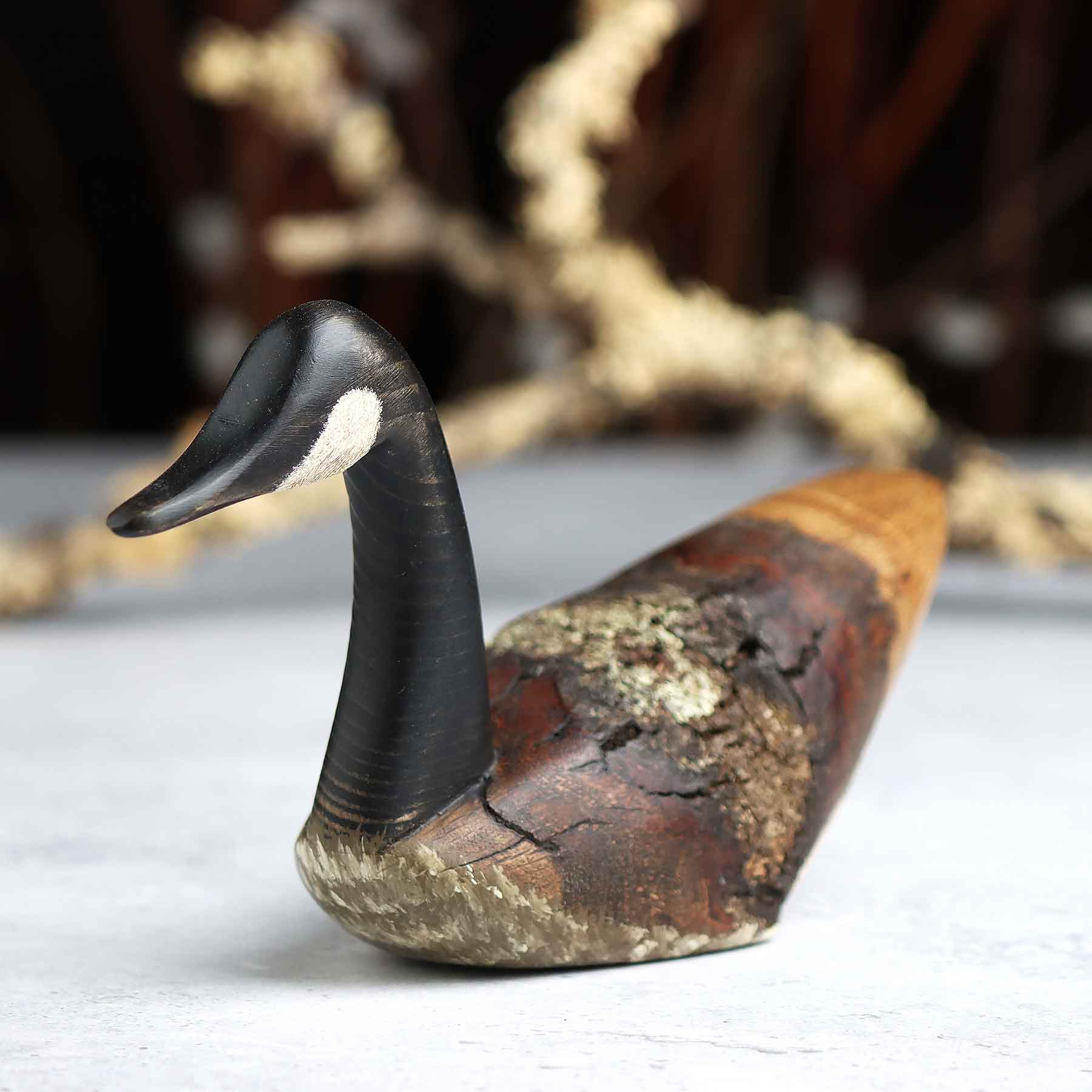 Mini Goose Decoy in Elm