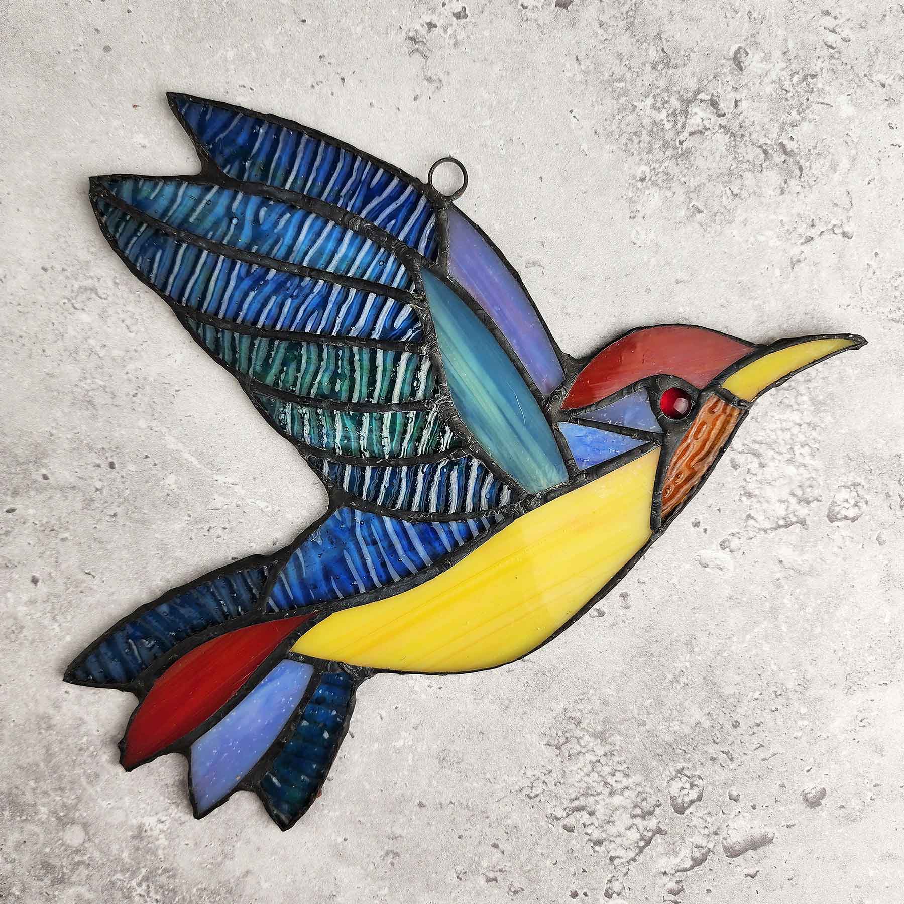 Large Stained Glass Hummingbird