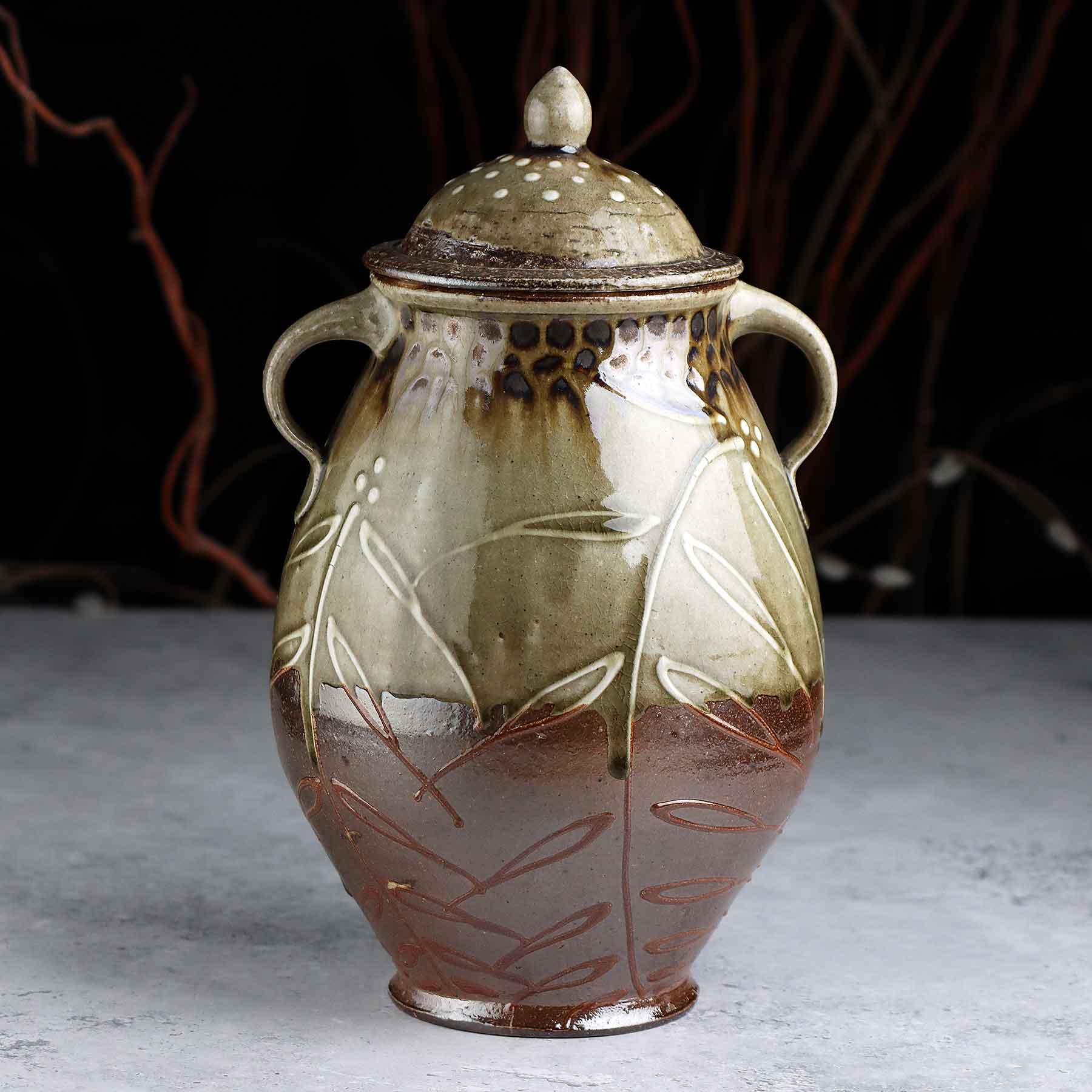 Salt-glazed Lidded Jar