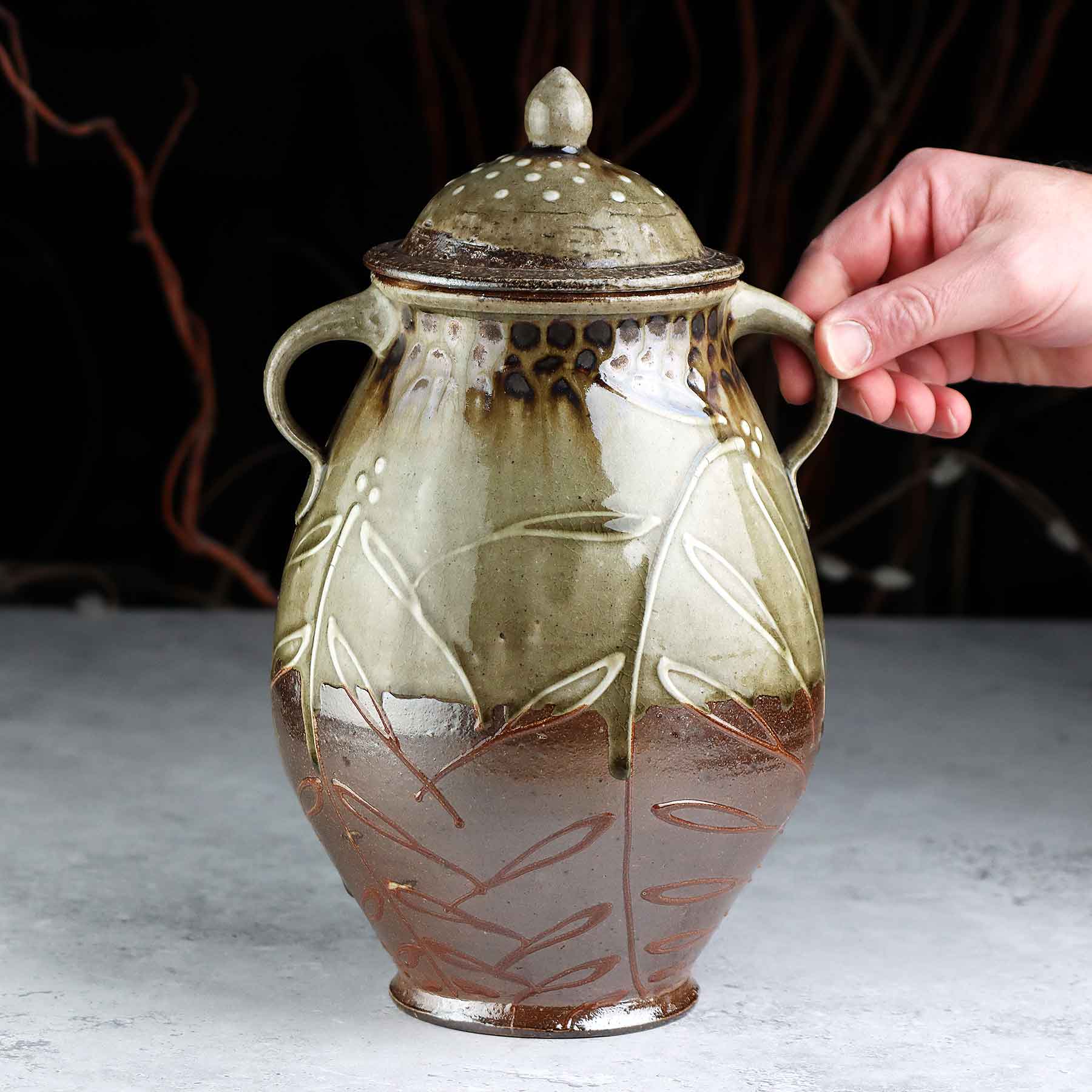 Salt-glazed Lidded Jar