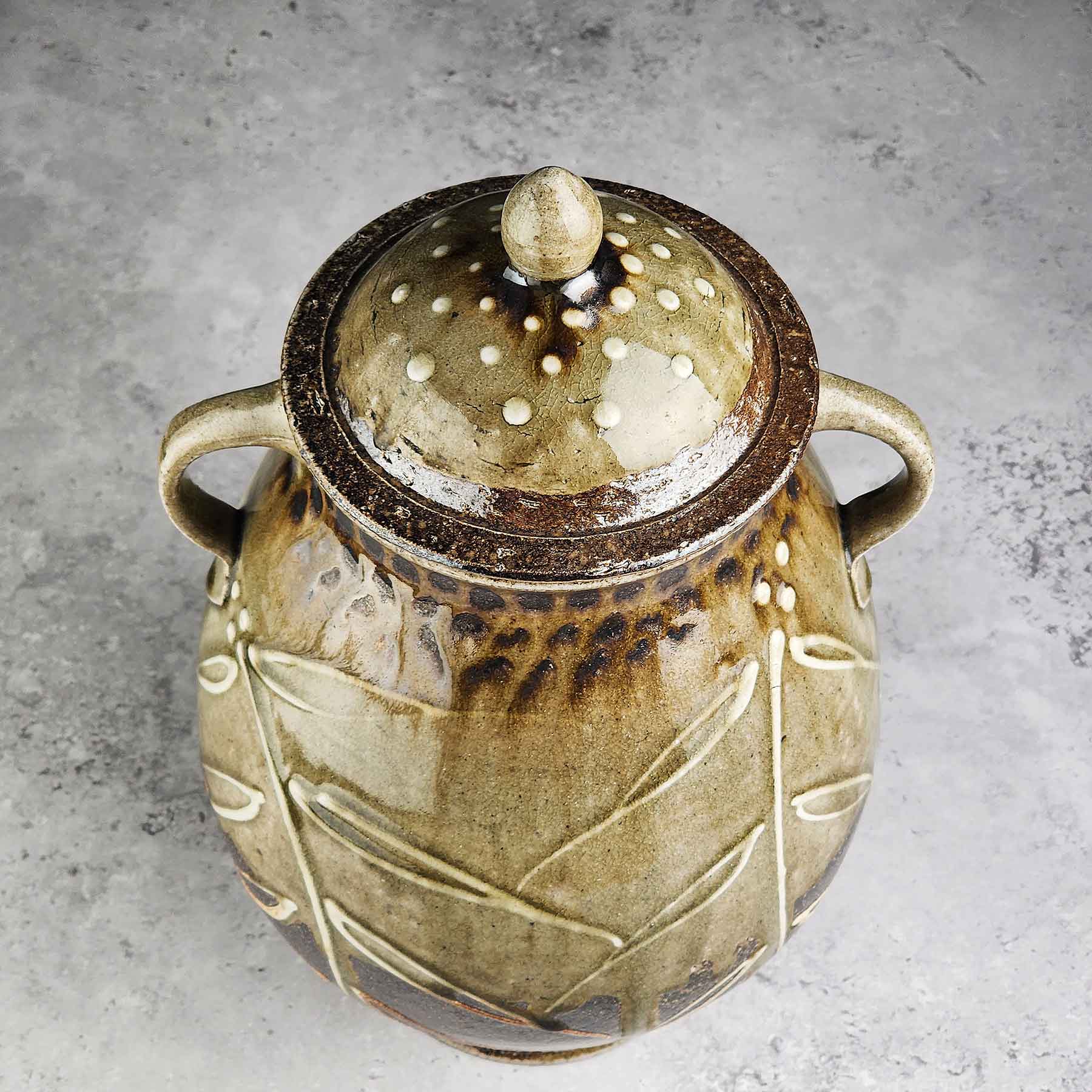 Salt-glazed Lidded Jar