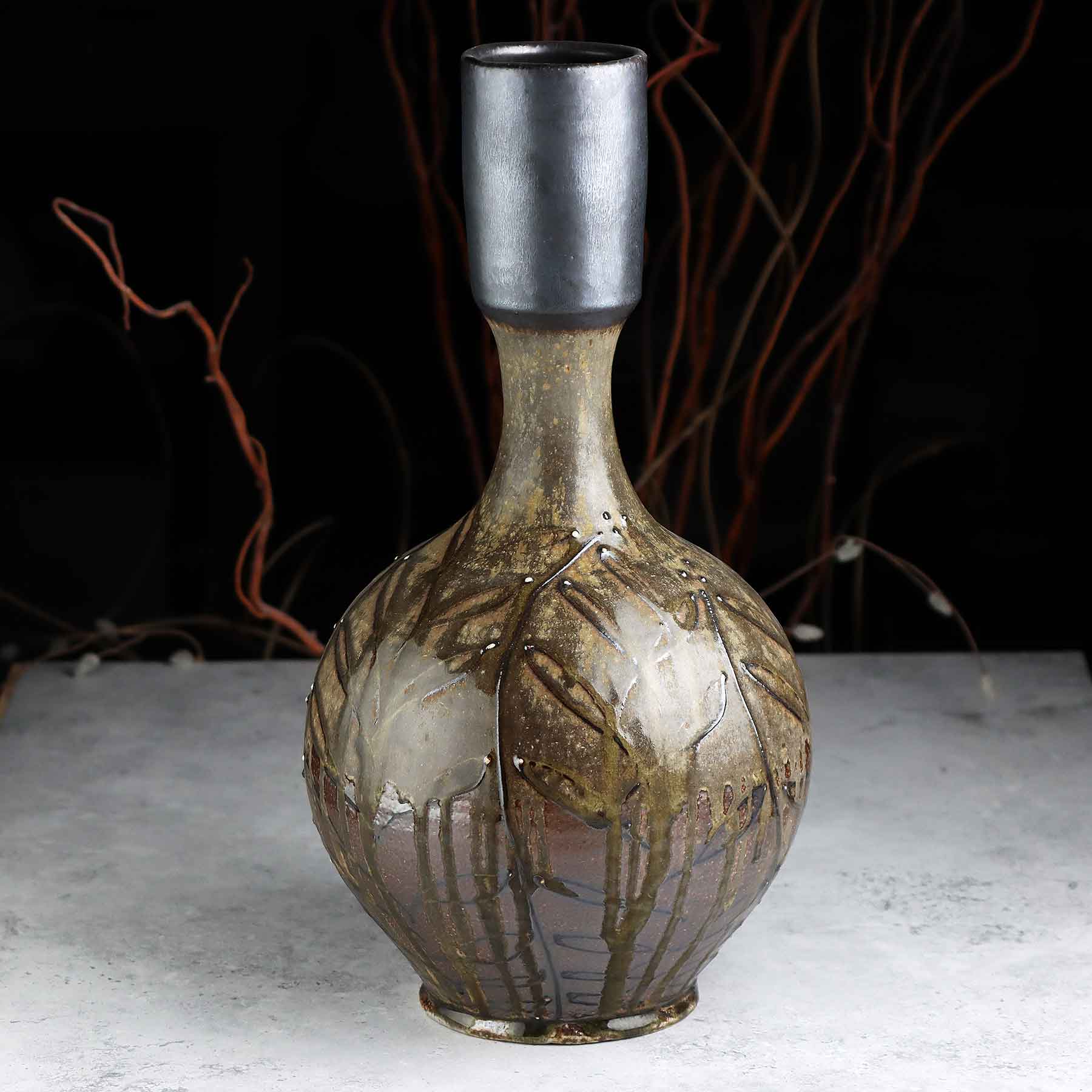 Wood-fired Bottle-neck Vase