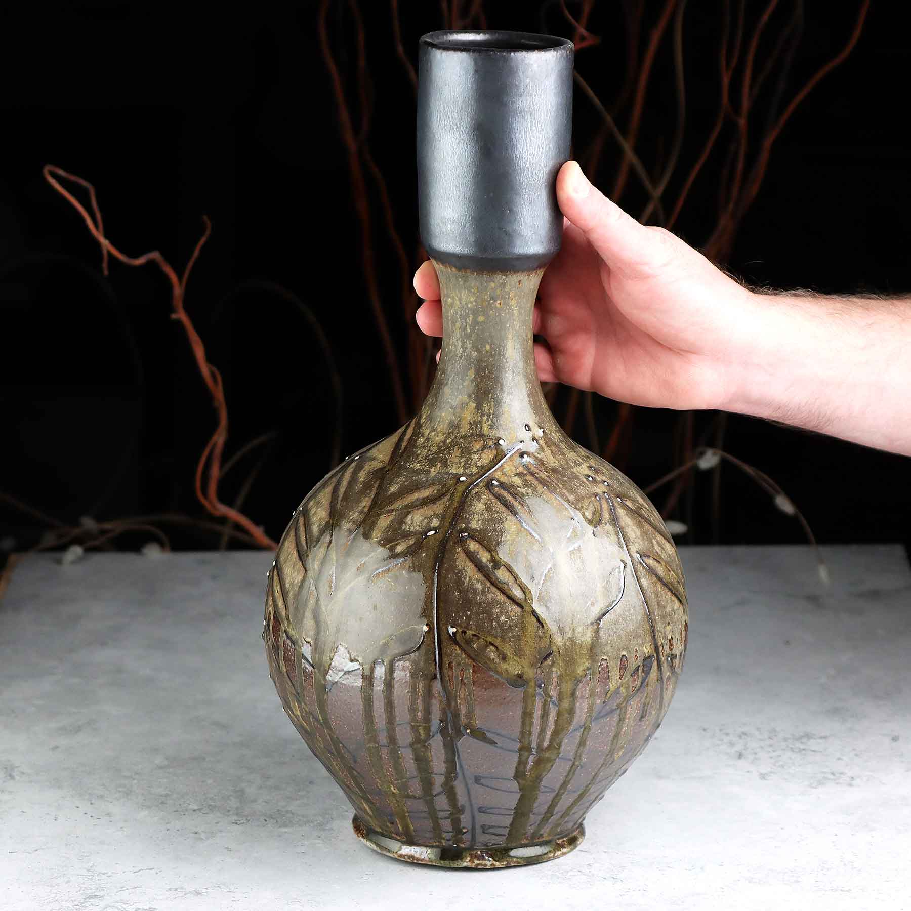 Wood-fired Bottle-neck Vase