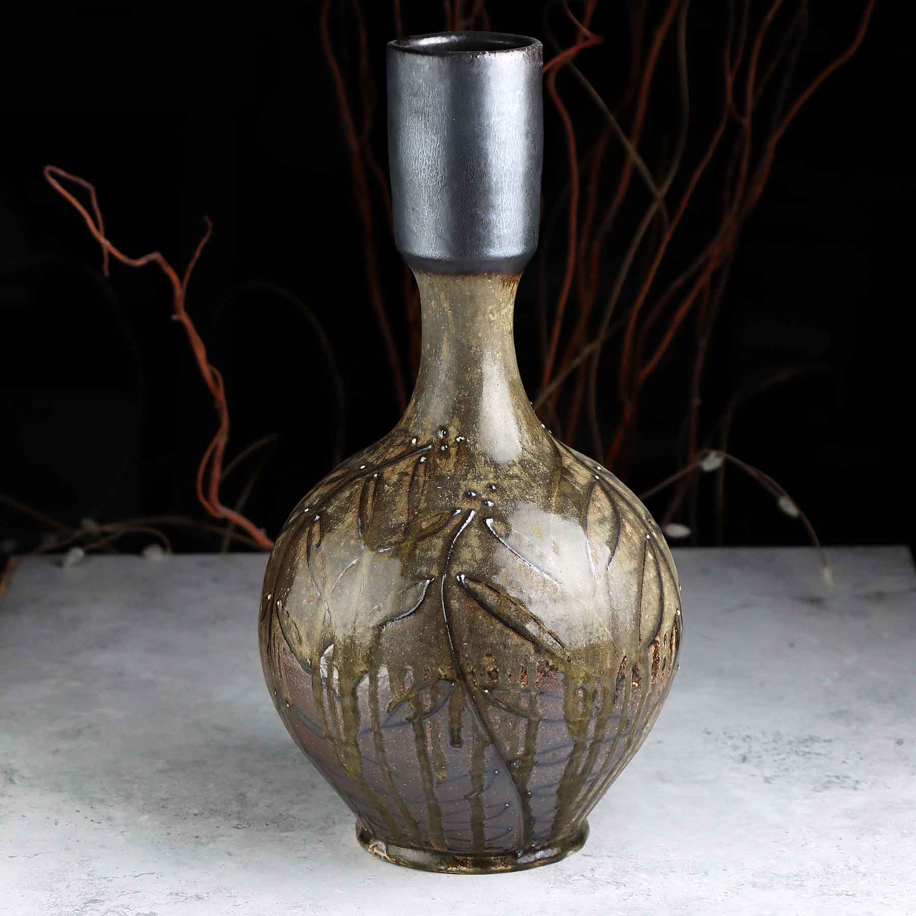 Wood-fired Bottle-neck Vase