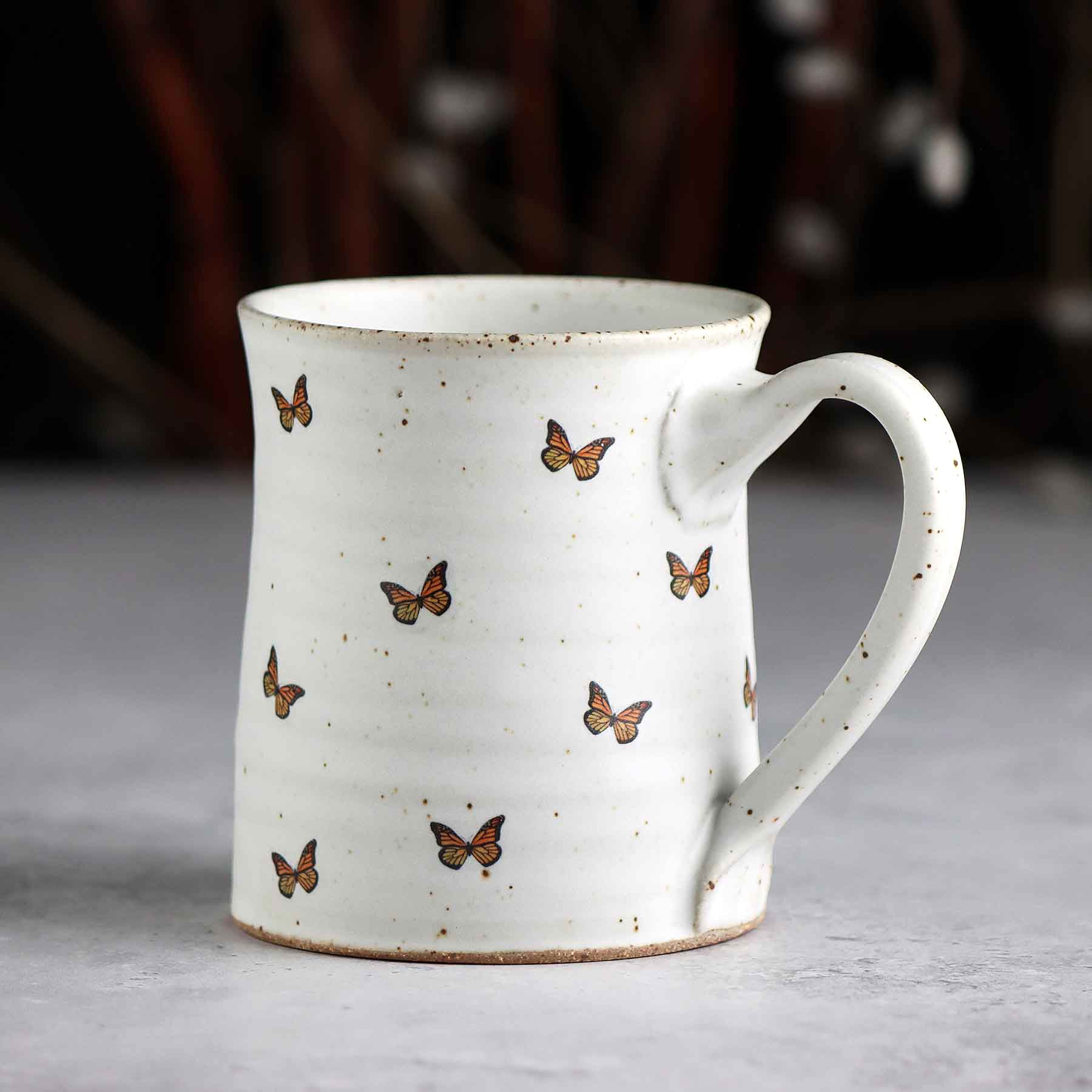 Short Mug w/Monarch Butterflies