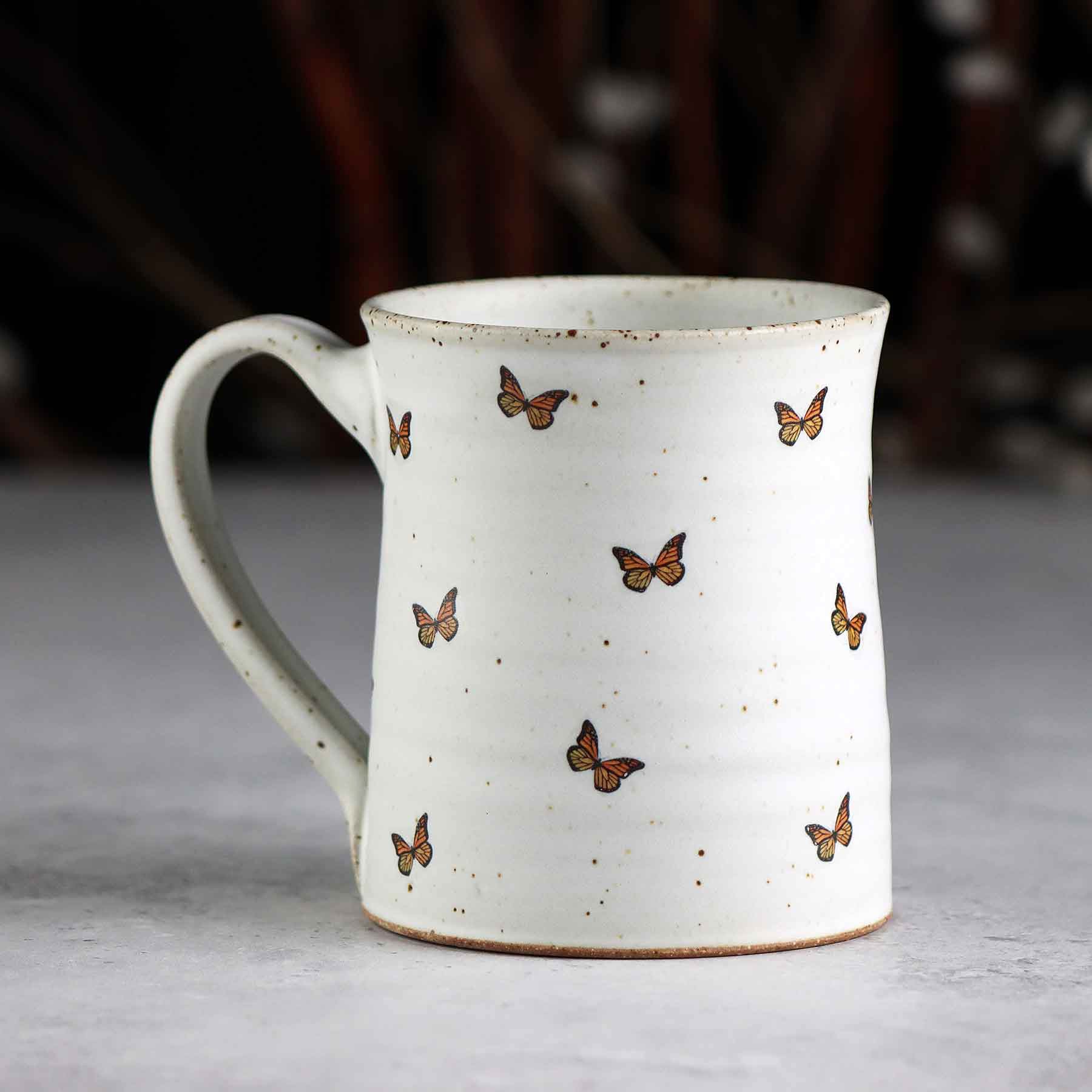 Short Mug w/Monarch Butterflies