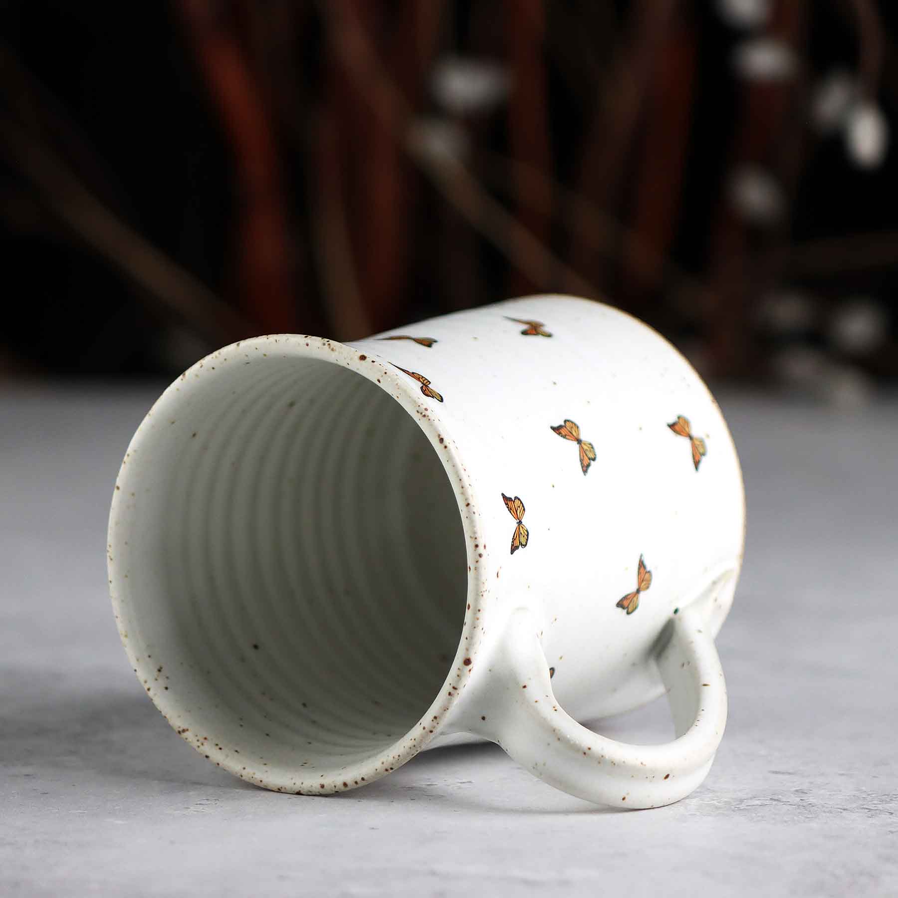 Short Mug w/Monarch Butterflies