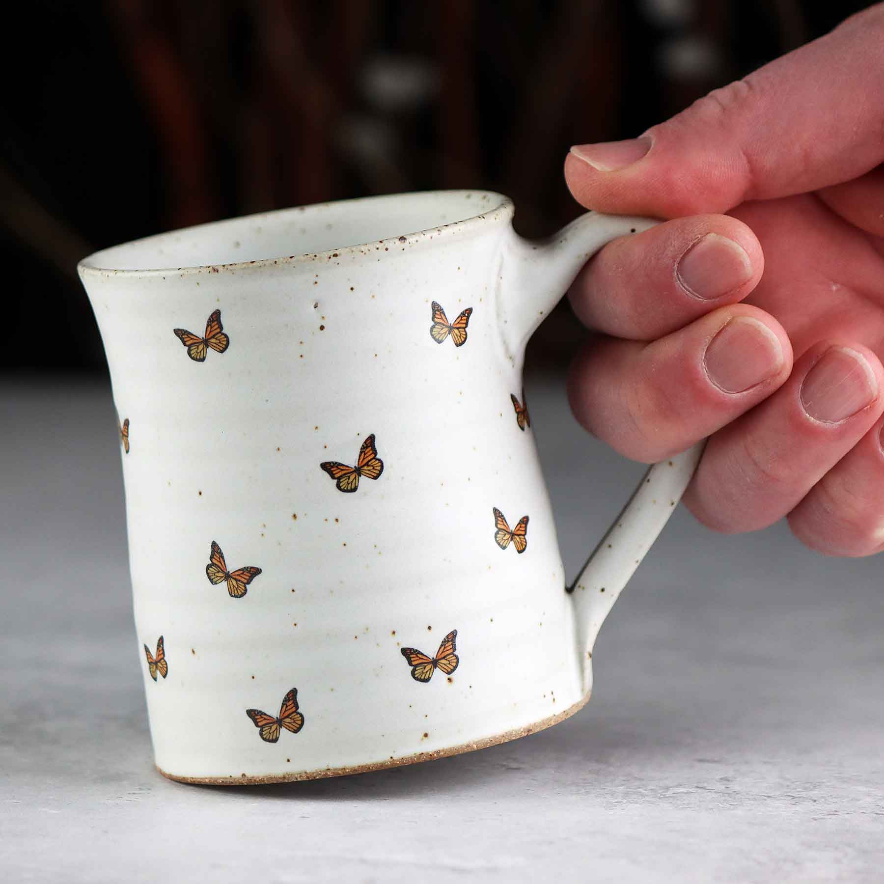 Short Mug w/Monarch Butterflies