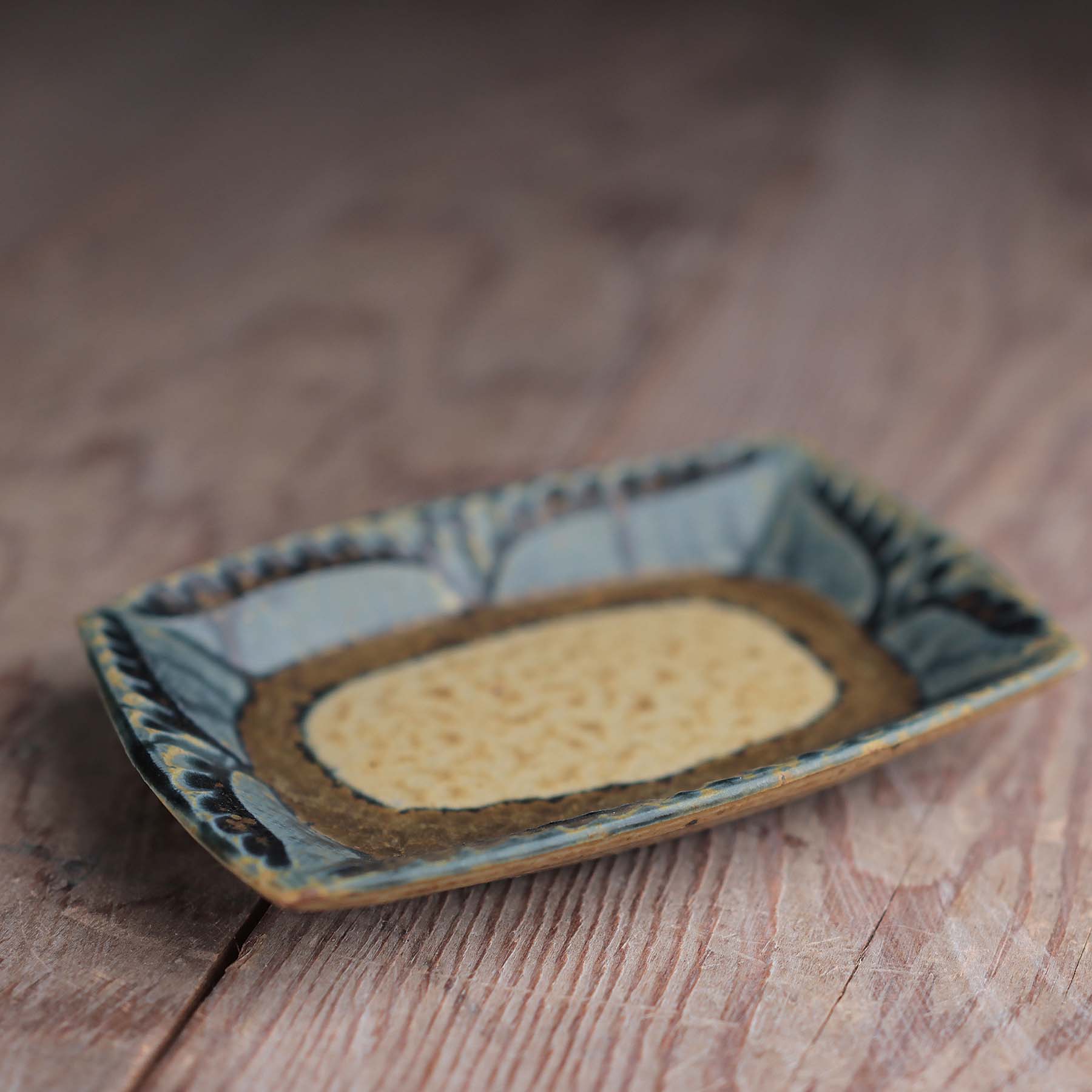 Soap Dish in Yellow Blue Ash