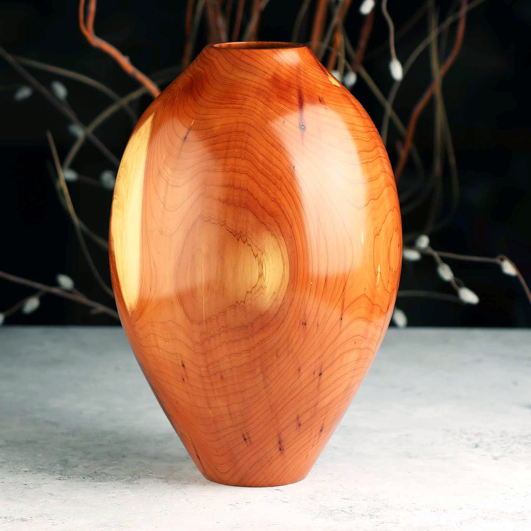 Hand-Turned Cedar Vase