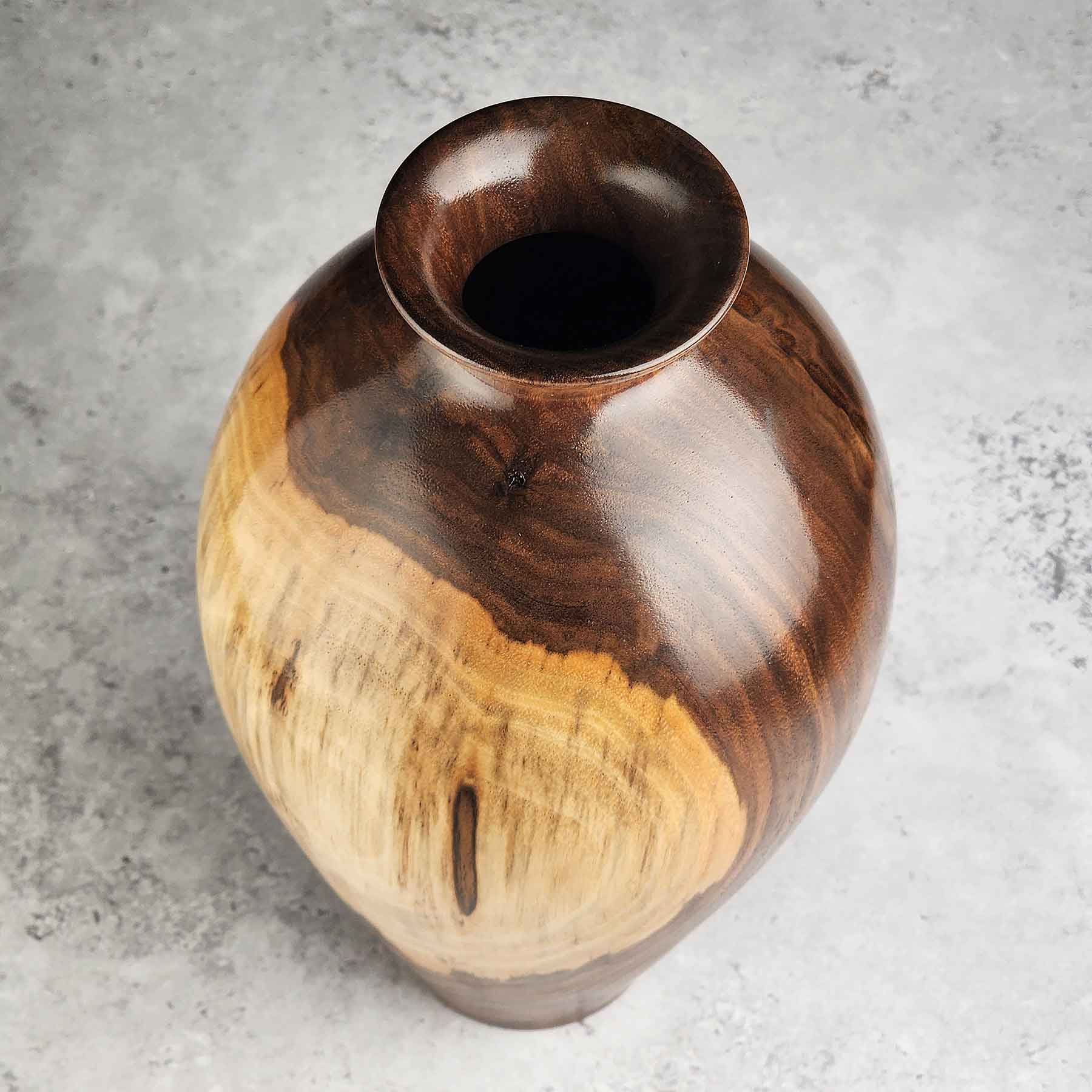Tall Walnut Vase
