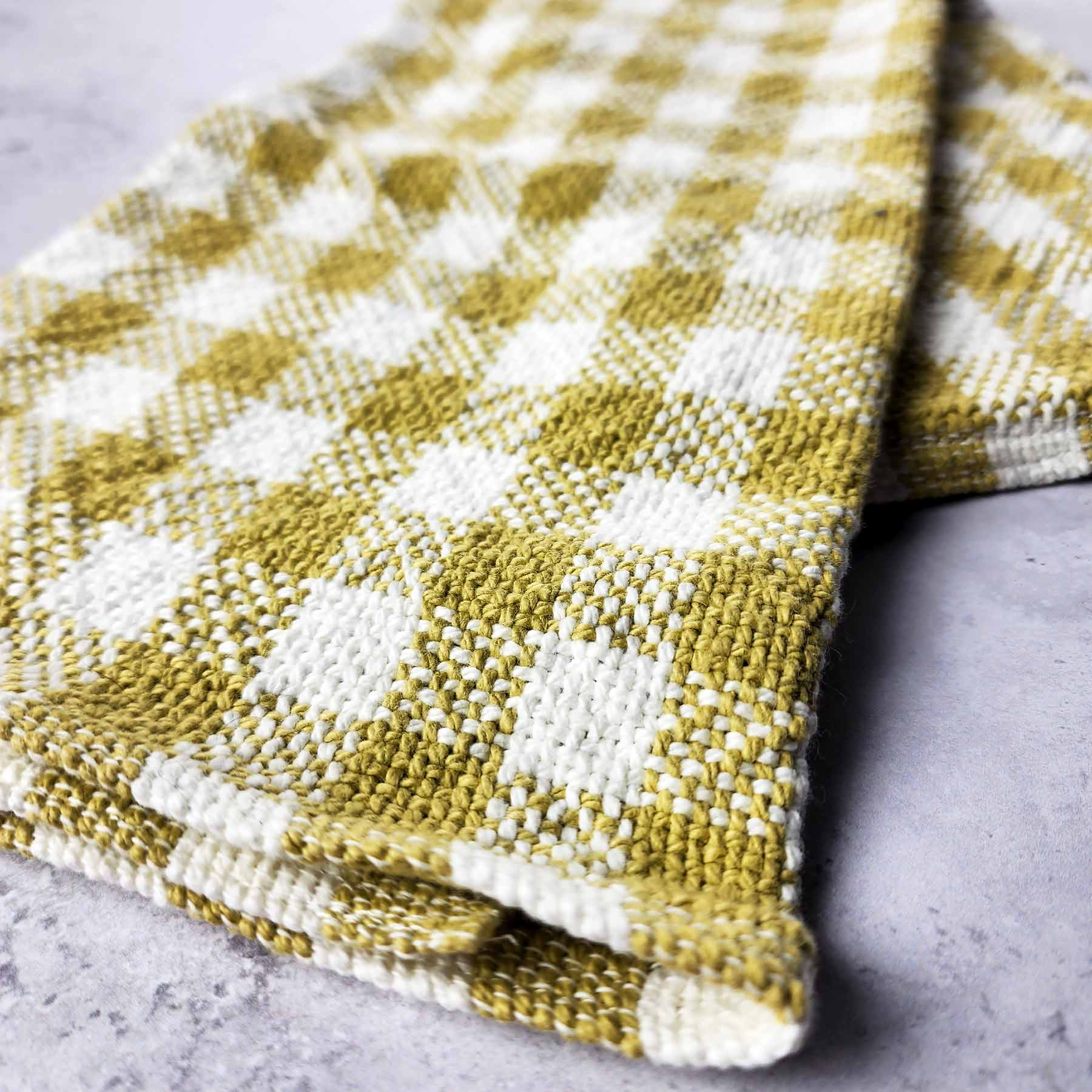 Handmade Towel; Chartreuse/Color Checker