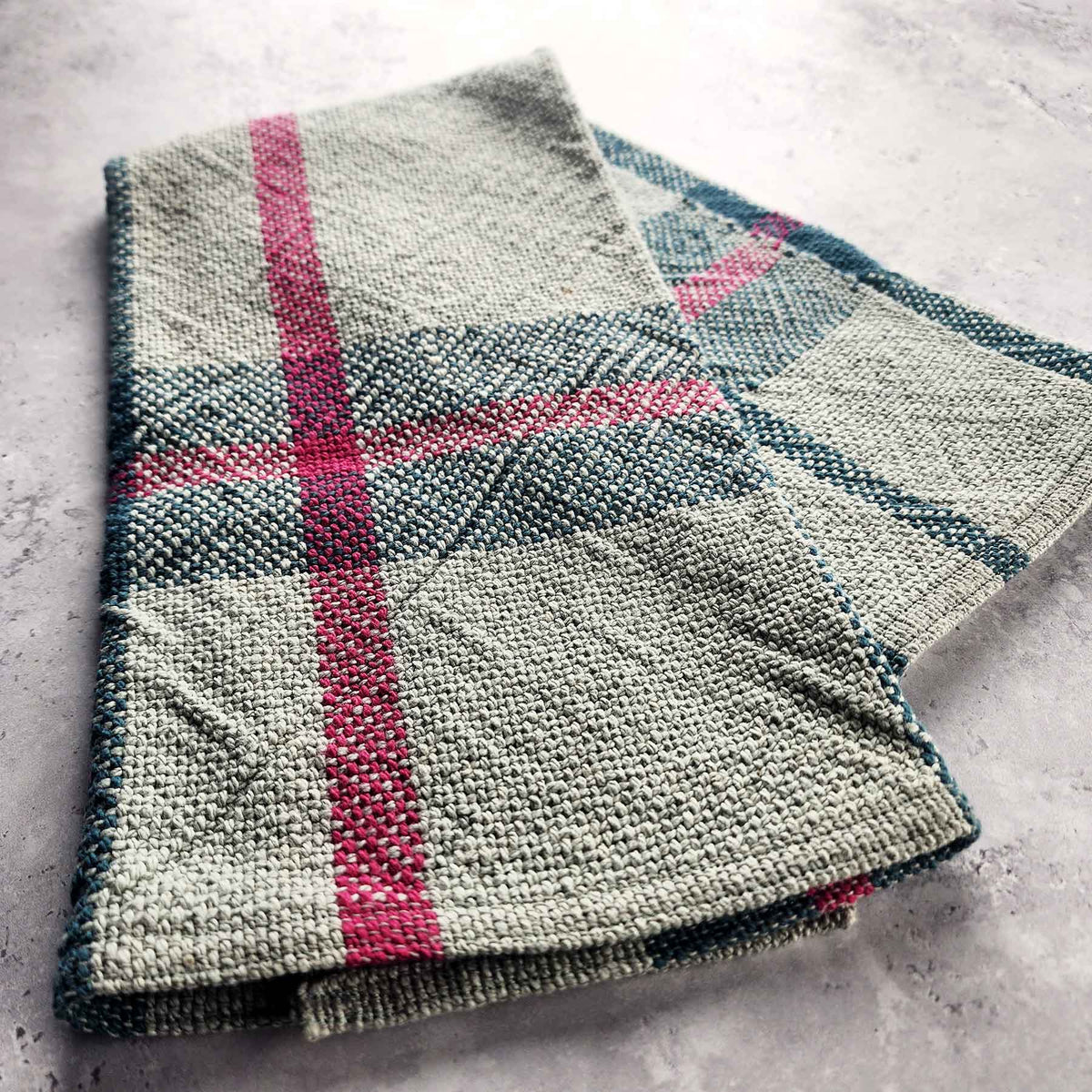 Gray, Blue, & Pink Hand Towel