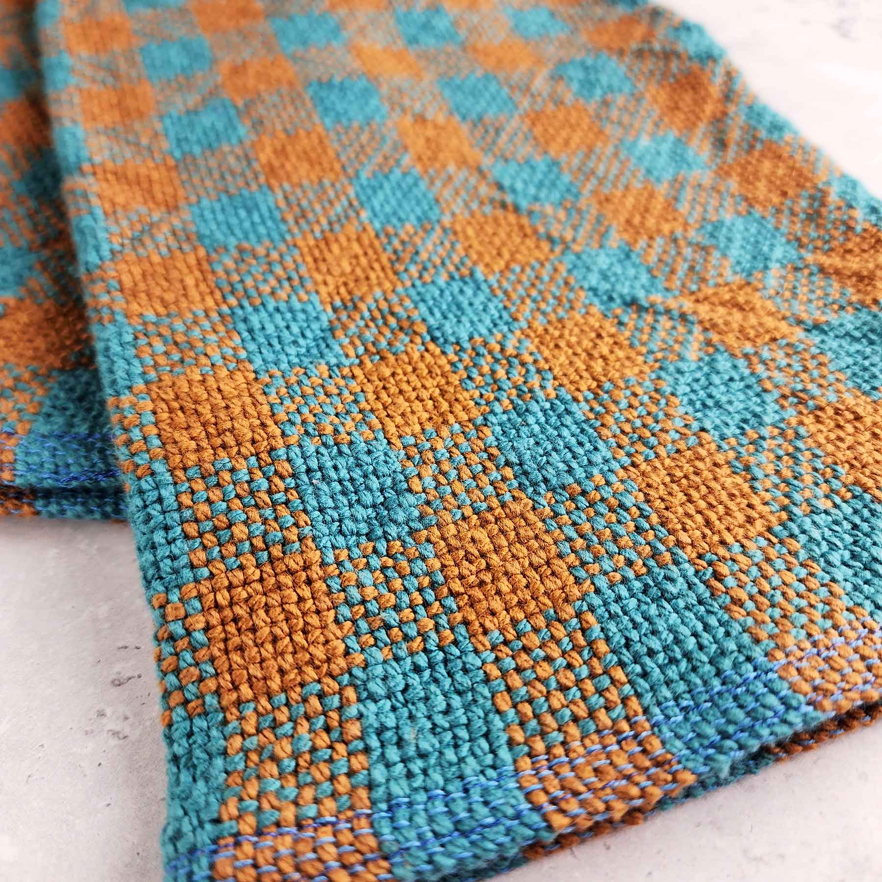 Handmade Towel; Chartreuse/Color Checker