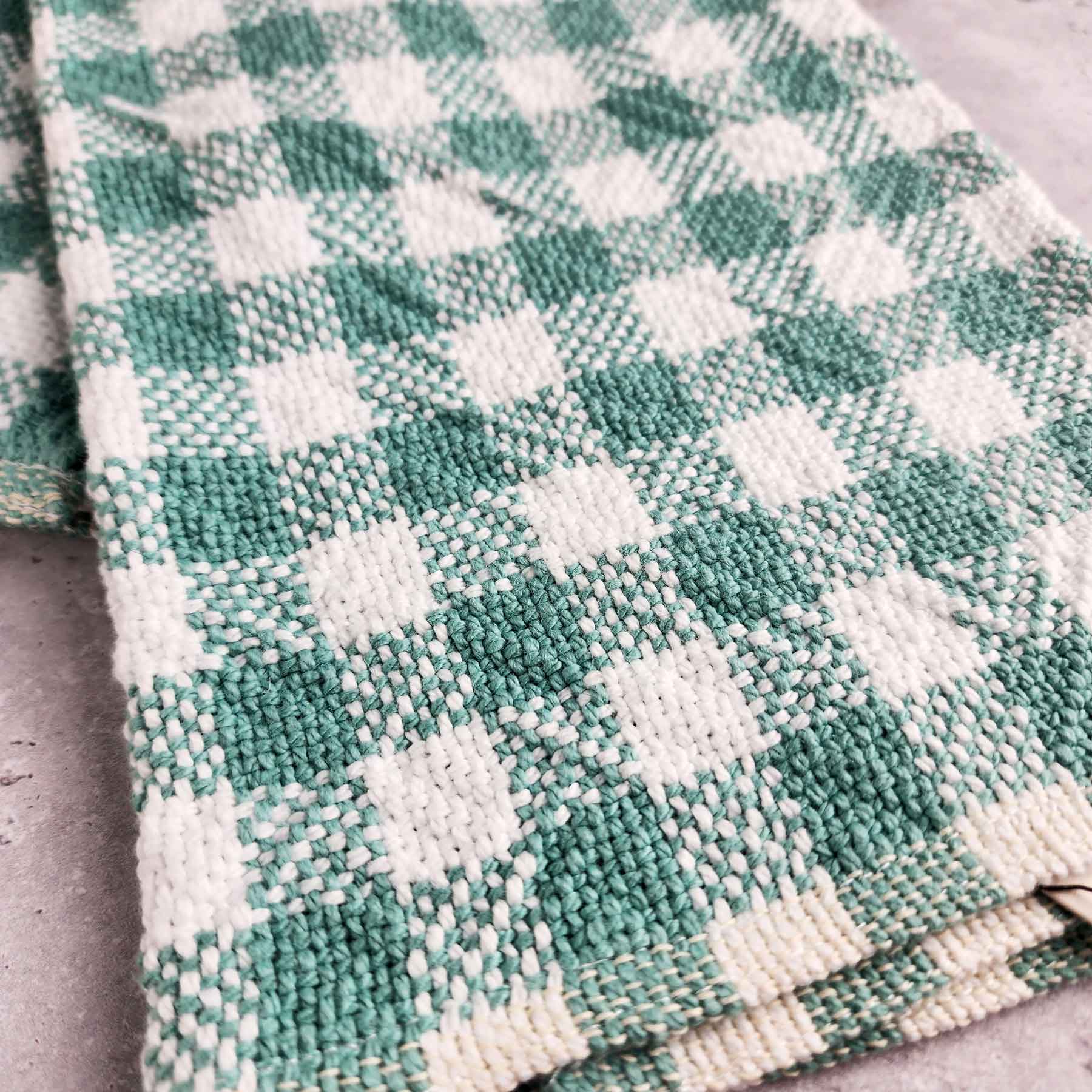 Handmade Towel; Chartreuse/Color Checker