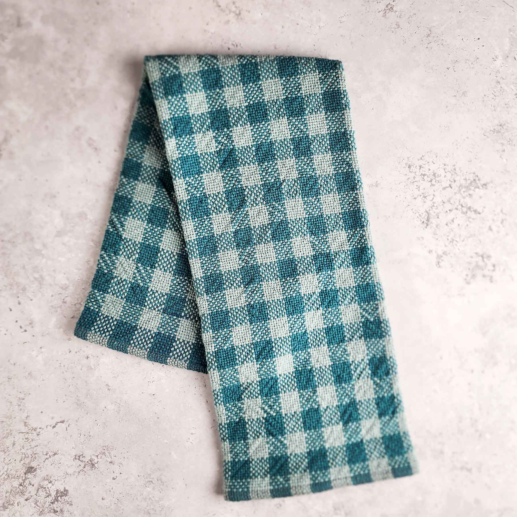 Handmade Towel; Chartreuse/Color Checker