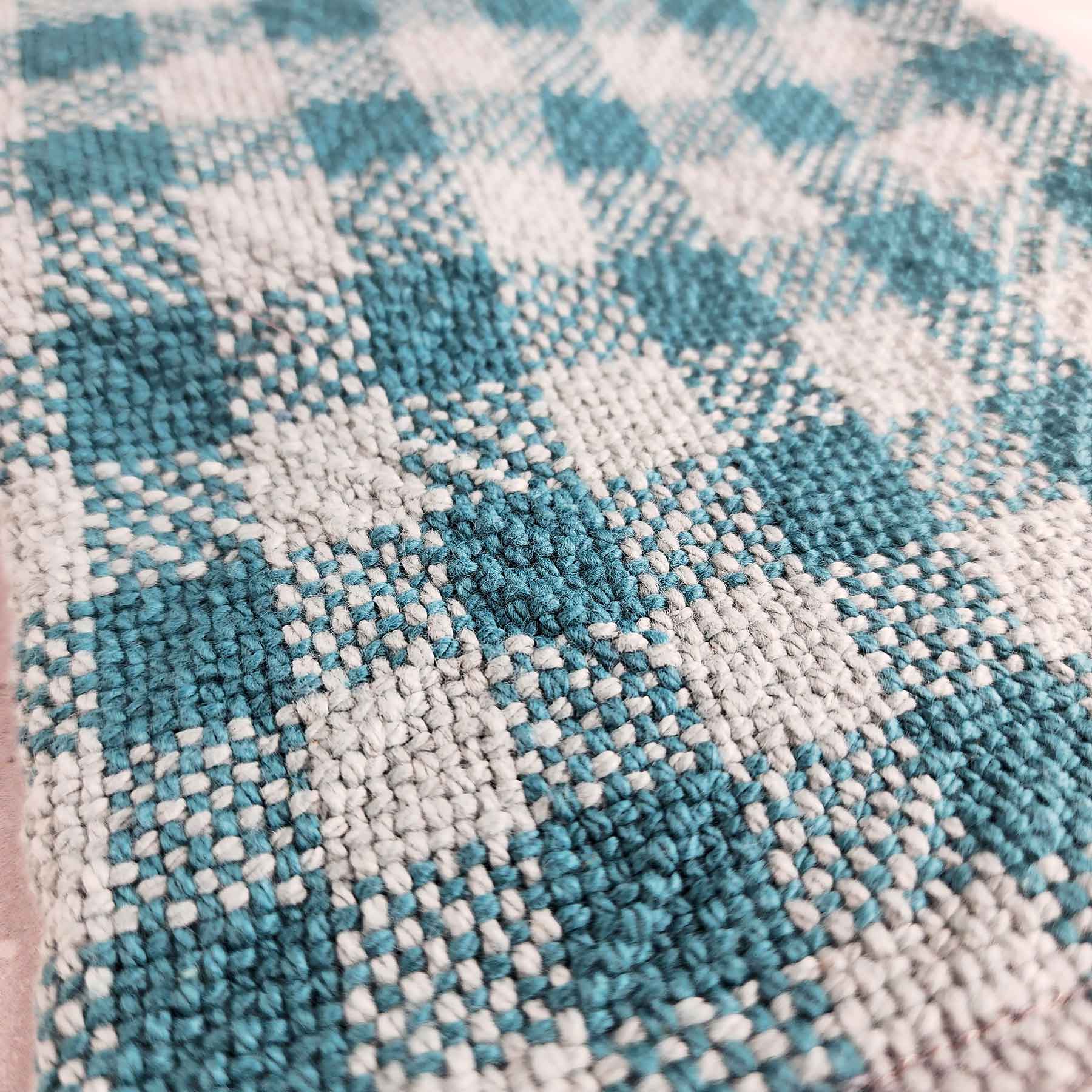 Handmade Towel; Chartreuse/Color Checker