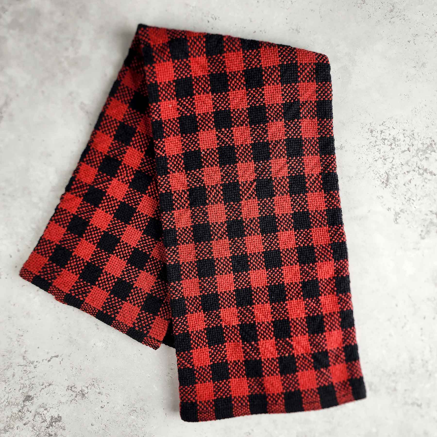 Handmade Towel: Red/Black