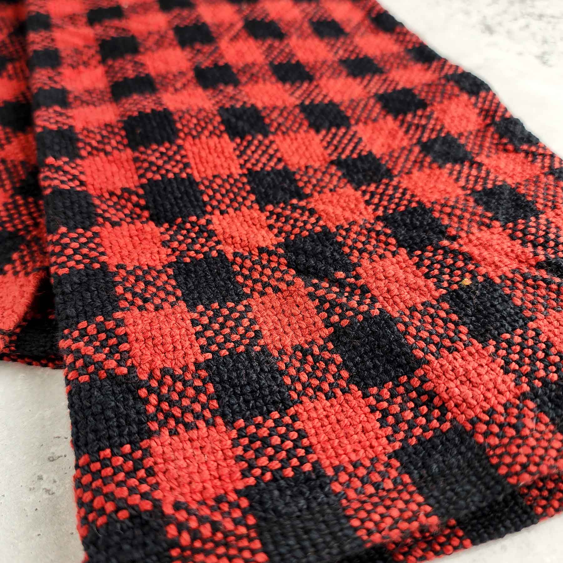 Handmade Towel: Red/Black