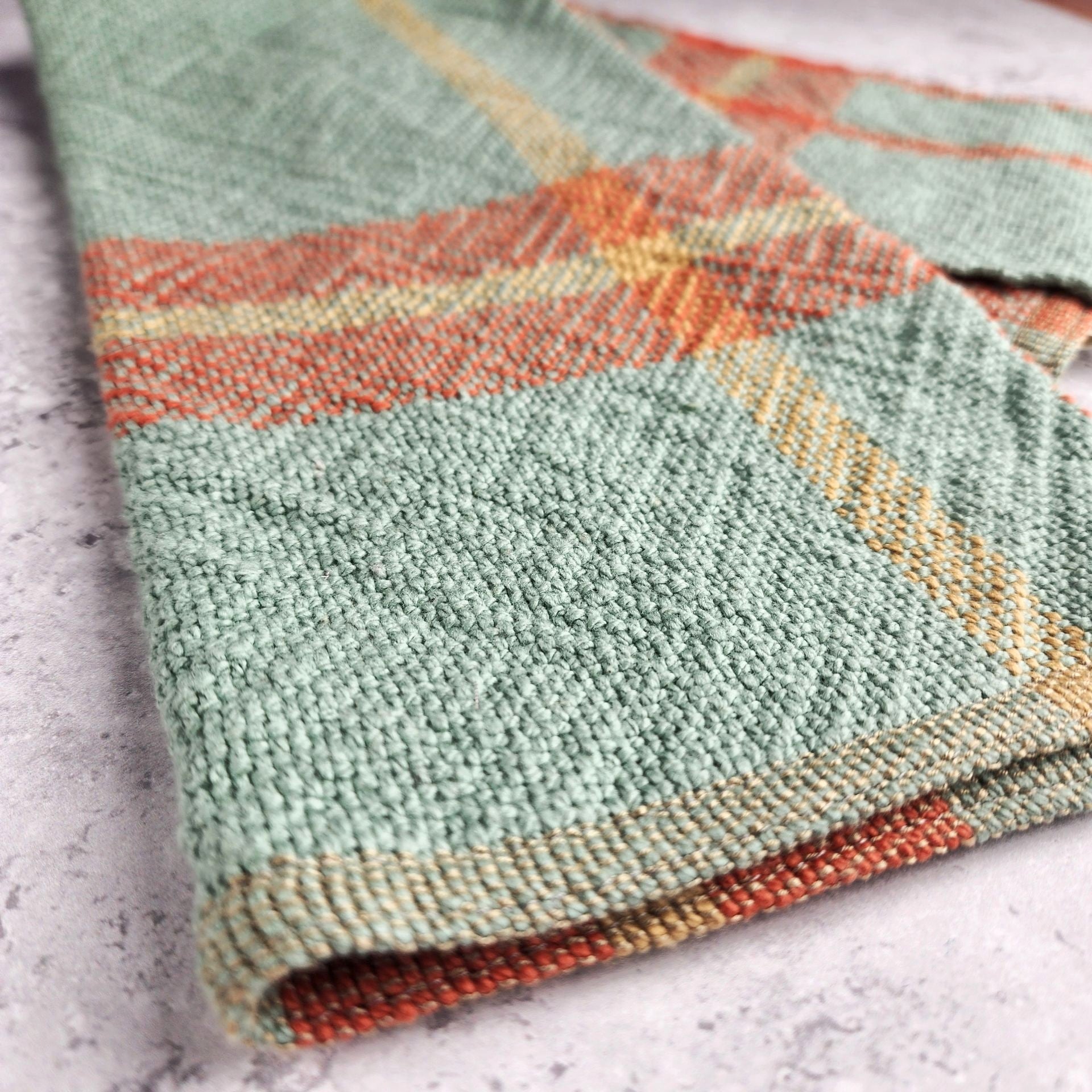 Teal & Orange Handmade Towel