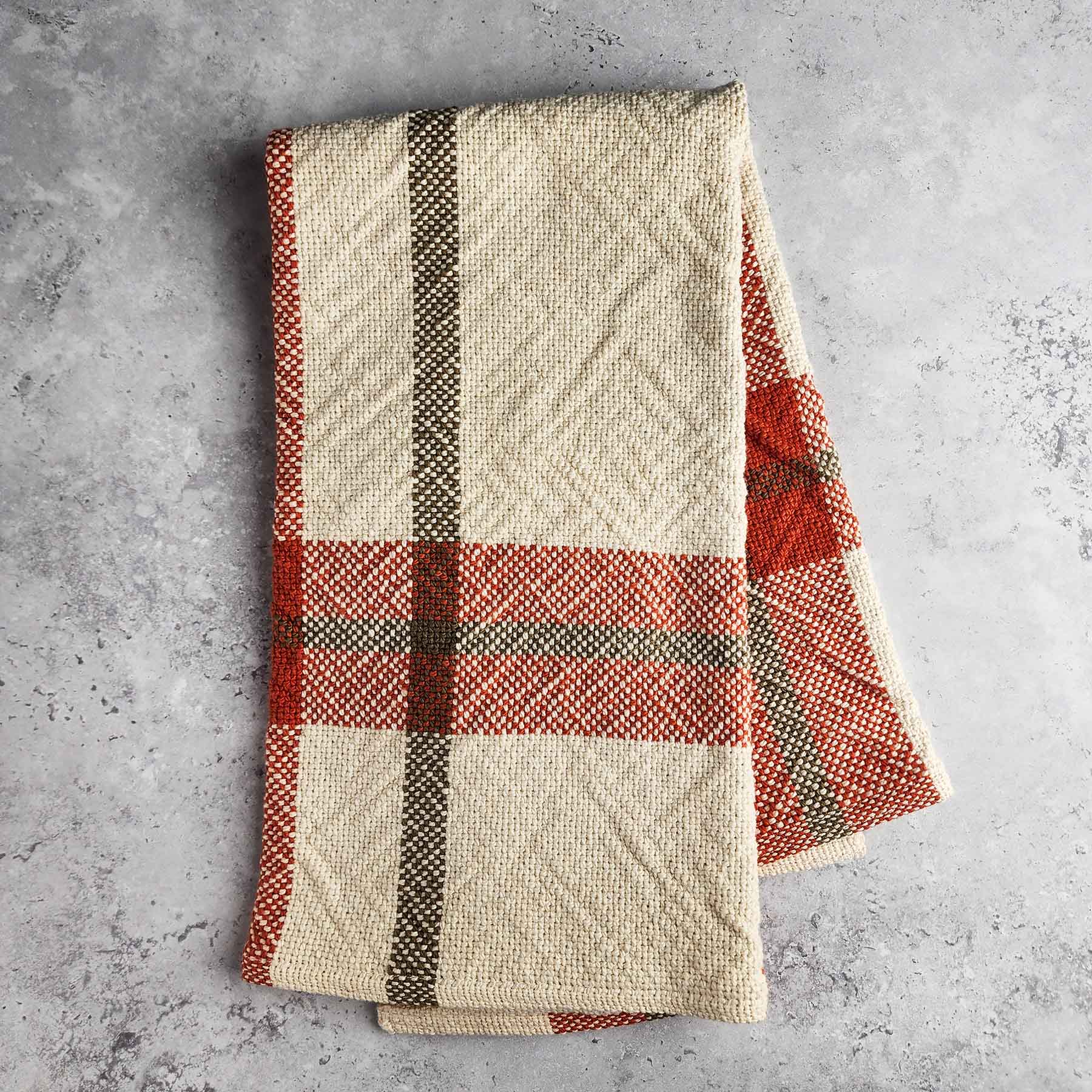Orange & Neutral Handmade Towel