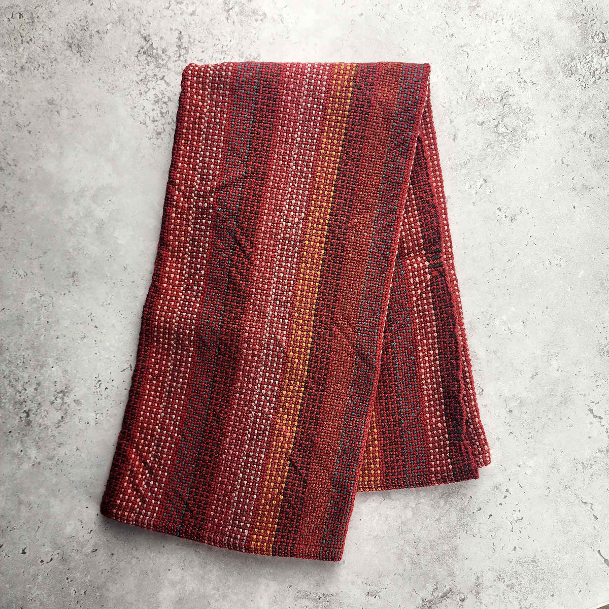 Maroon & Color Stripes Handmade Towel