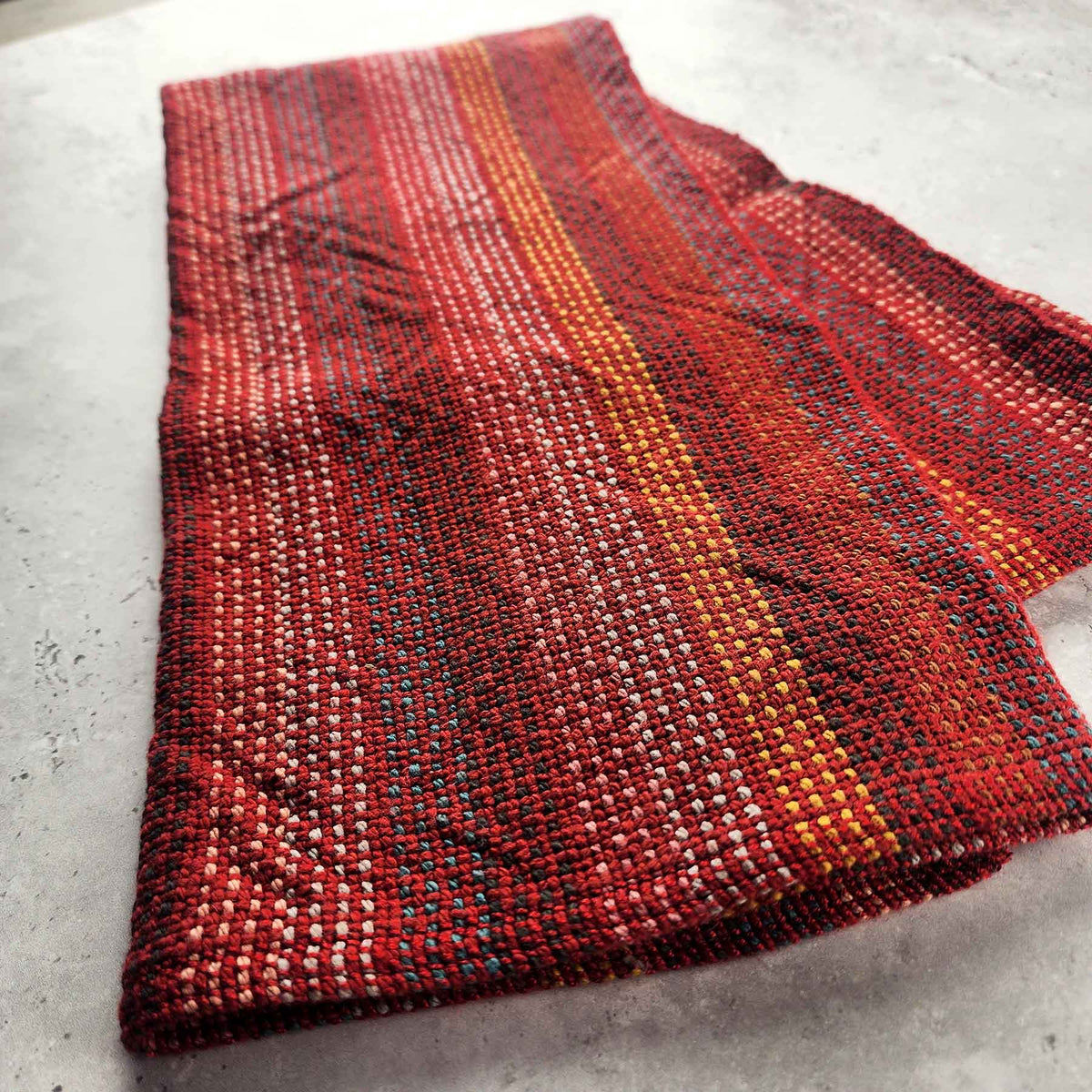 Maroon & Color Stripes Handmade Towel